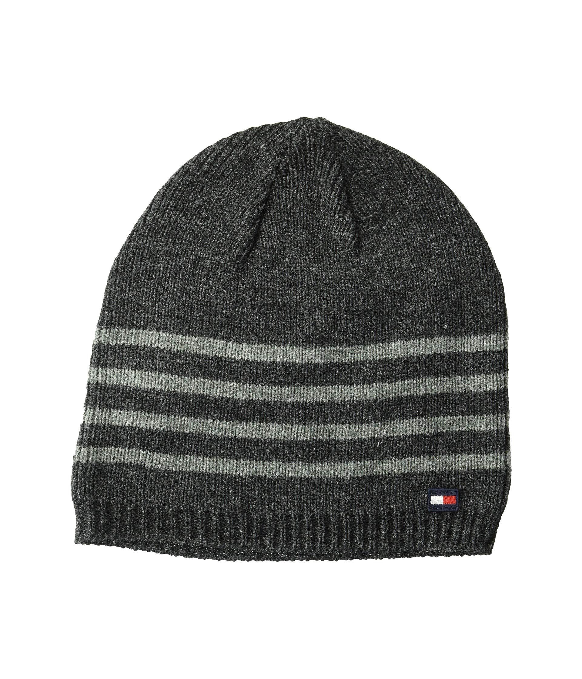 contrast stripe beanie