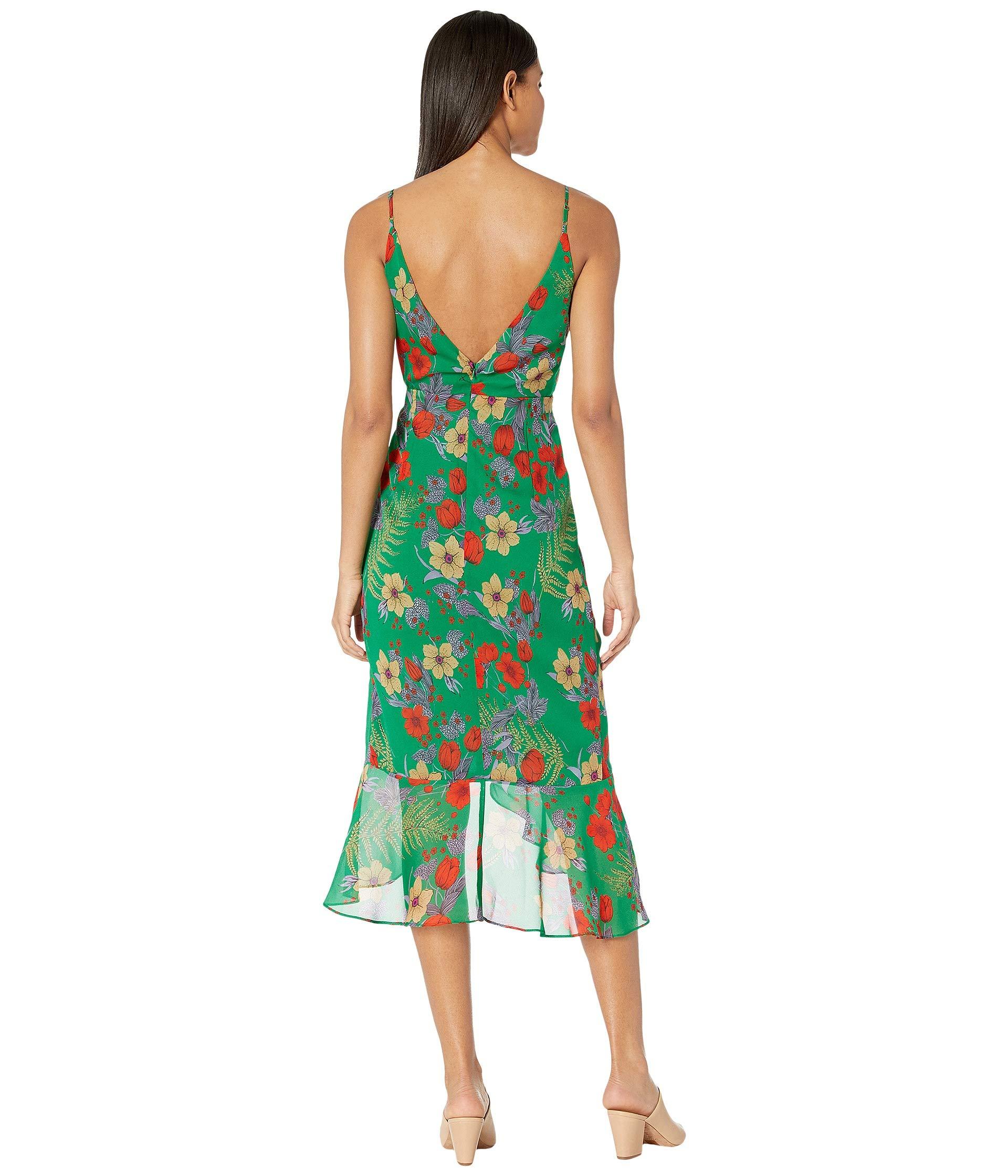 bardot elle chiffon midi dress