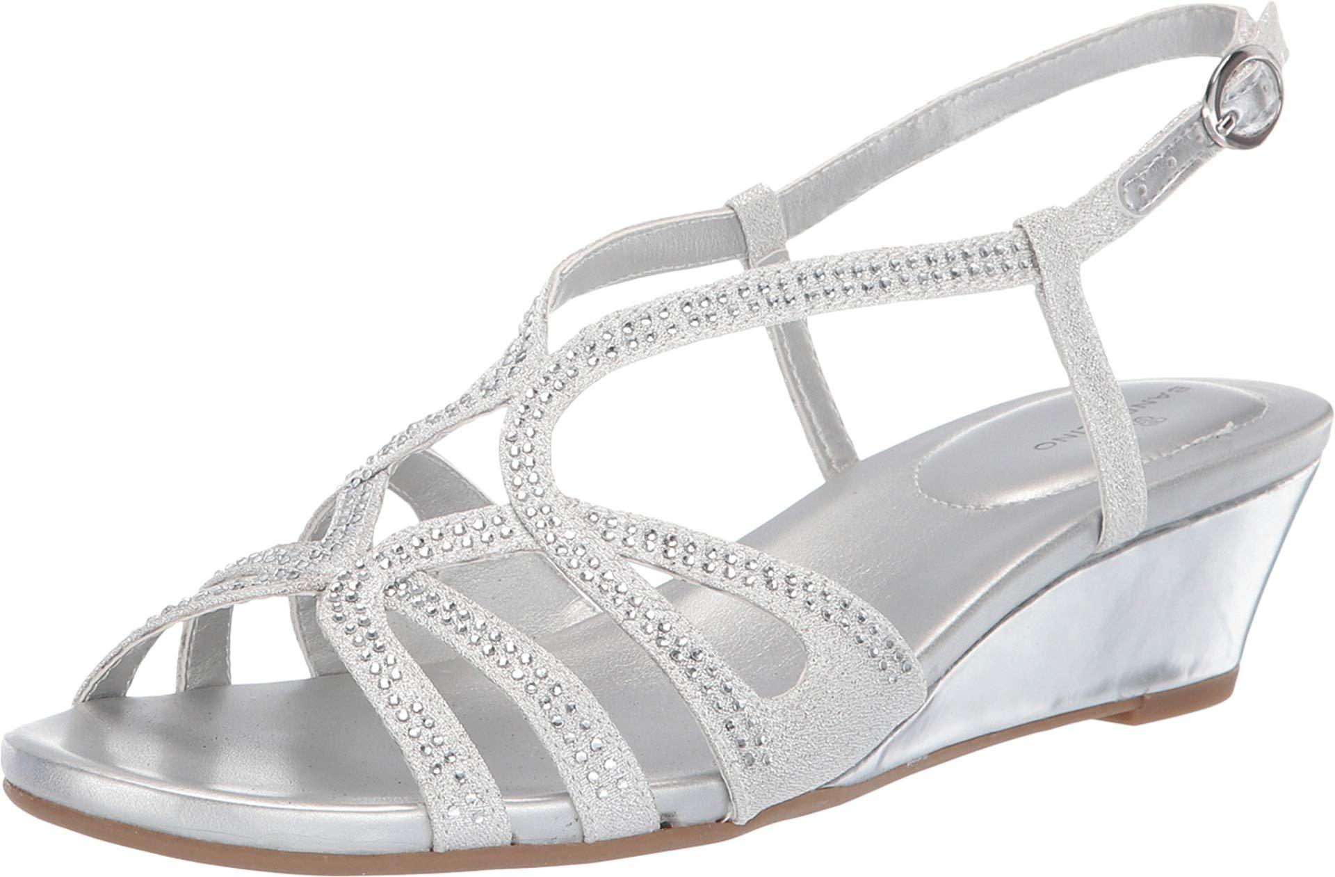 bandolino silver wedge sandals