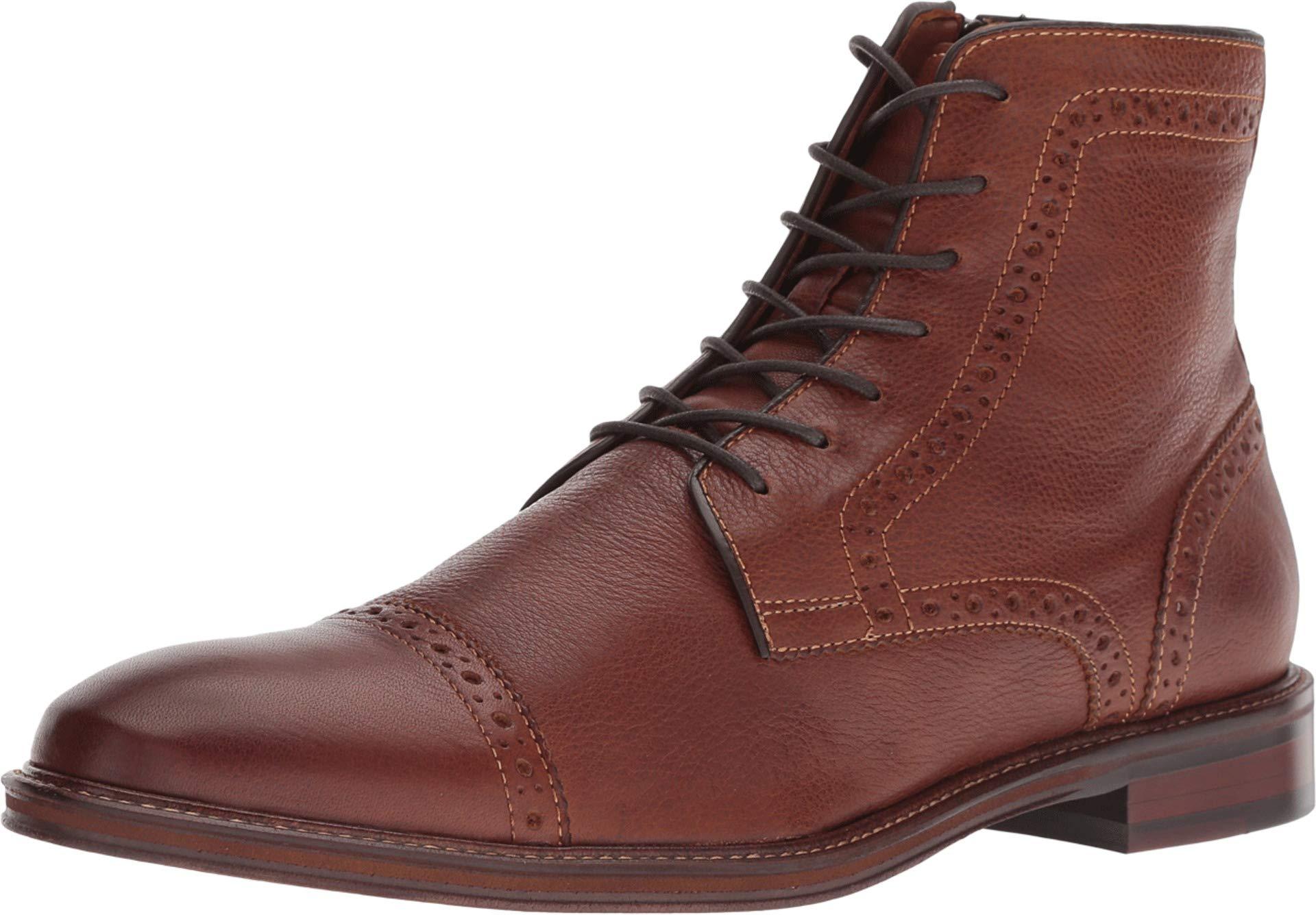 Johnston & Murphy Leather Warner Cap Toe Zip Boot in Tan (Brown) for