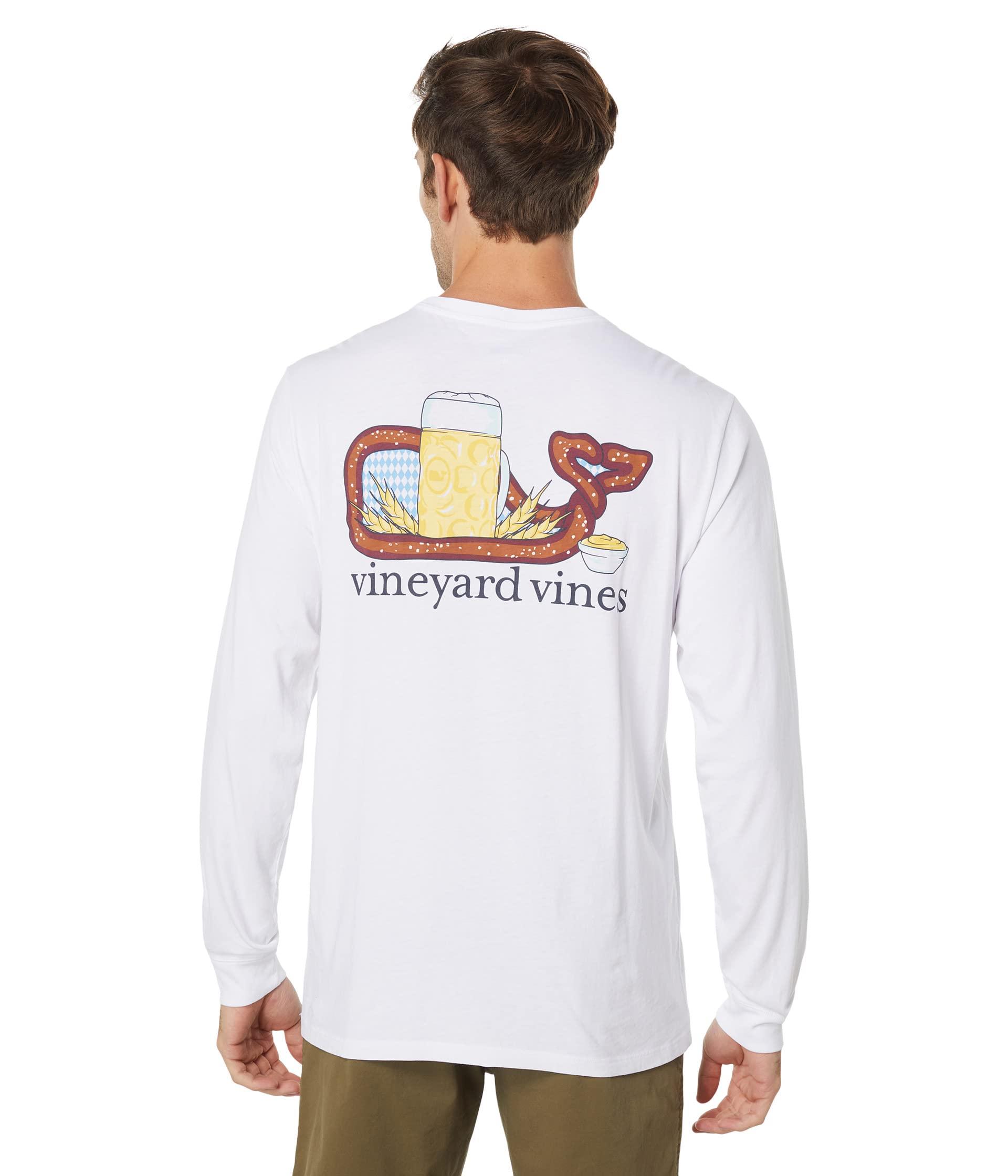 Vineyard Vines Long Sleeve Oktoberfest Whale Pocket Tee in White