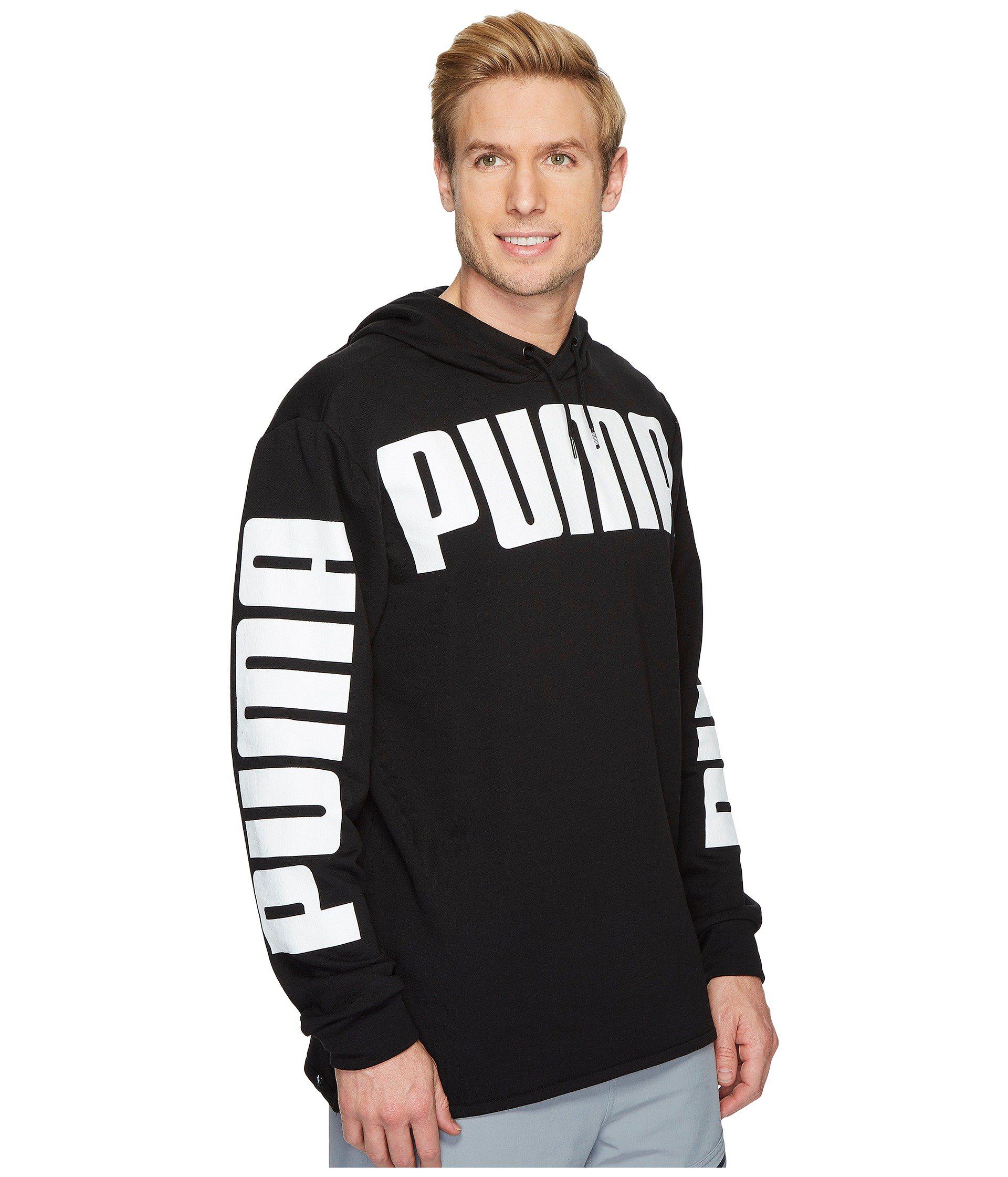 PUMA Cotton Rebel French Terry Hoodie in Black for Men - Lyst
