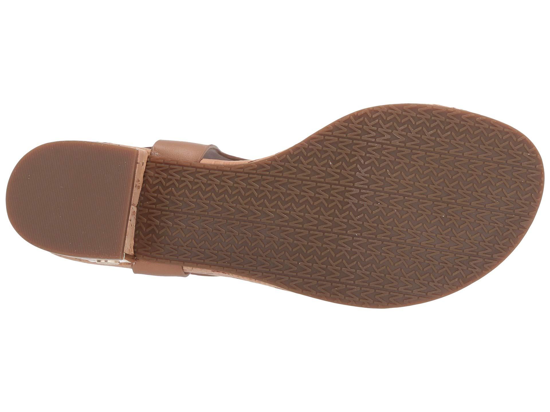 MICHAEL Michael Kors London Leather Thong Block Heel Sandals in Brown | Lyst