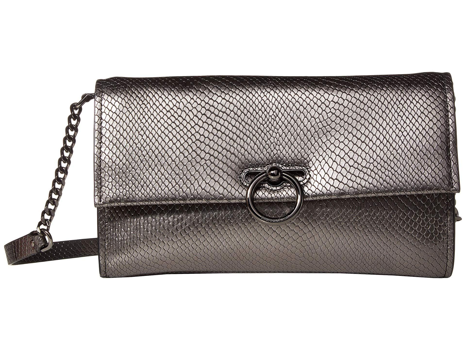 Rebecca Minkoff Leather Jean Convertible Clutch in Pewter ...