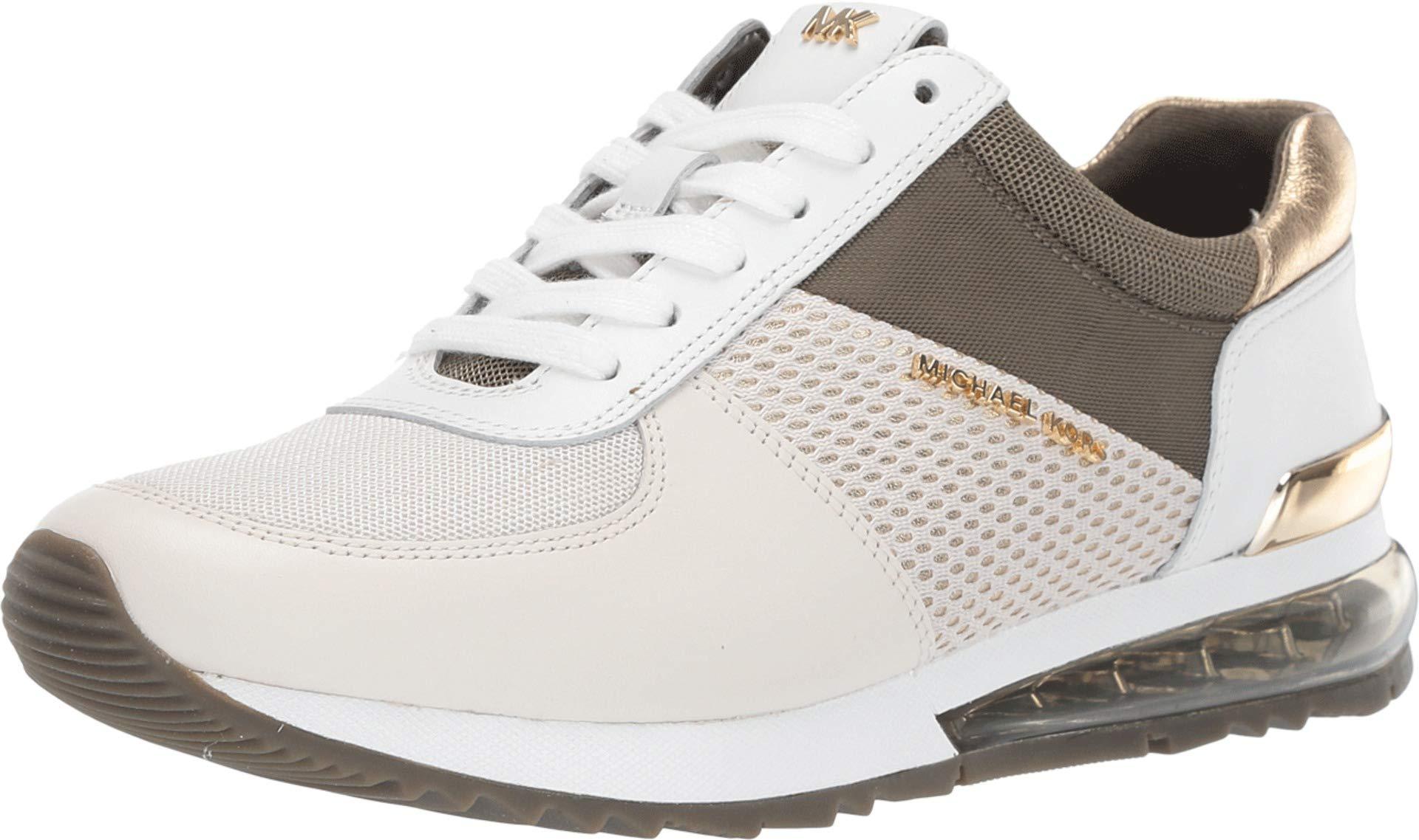 Michael Kors Allie Extreme Mixed-media Trainer in Gold (Metallic 