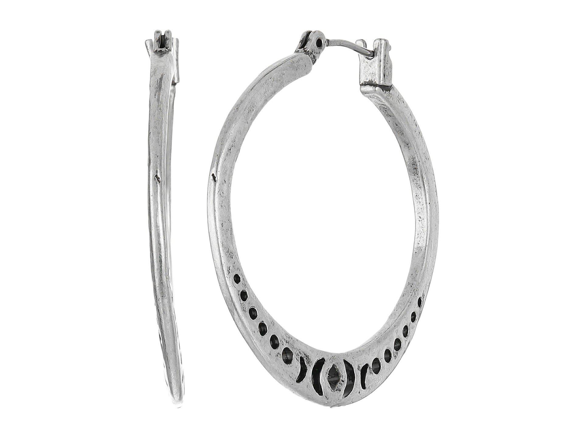 Lucky Brand Floral Openwork Hoop Earrings in Silver (Metallic) Lyst