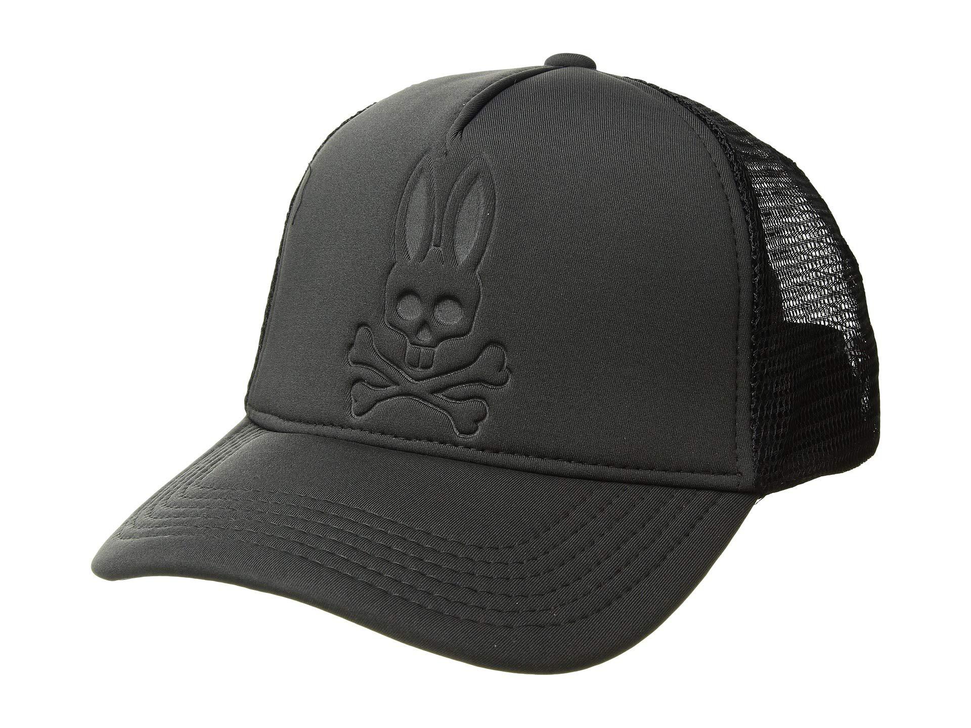 Psycho Bunny Embossed Bunny Baseball Cap (navy) Caps in Black for Men | Lyst