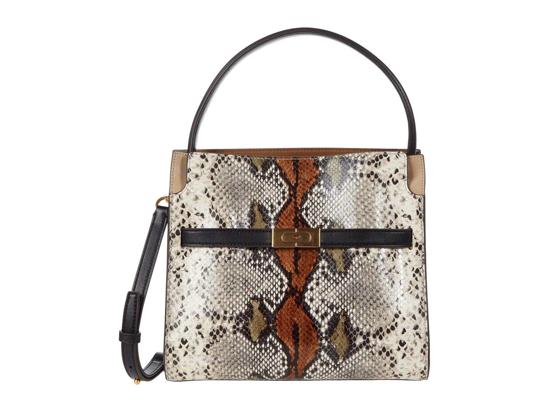 Tory Burch Leather Lee Radziwill Exotic Small Double Bag | Lyst