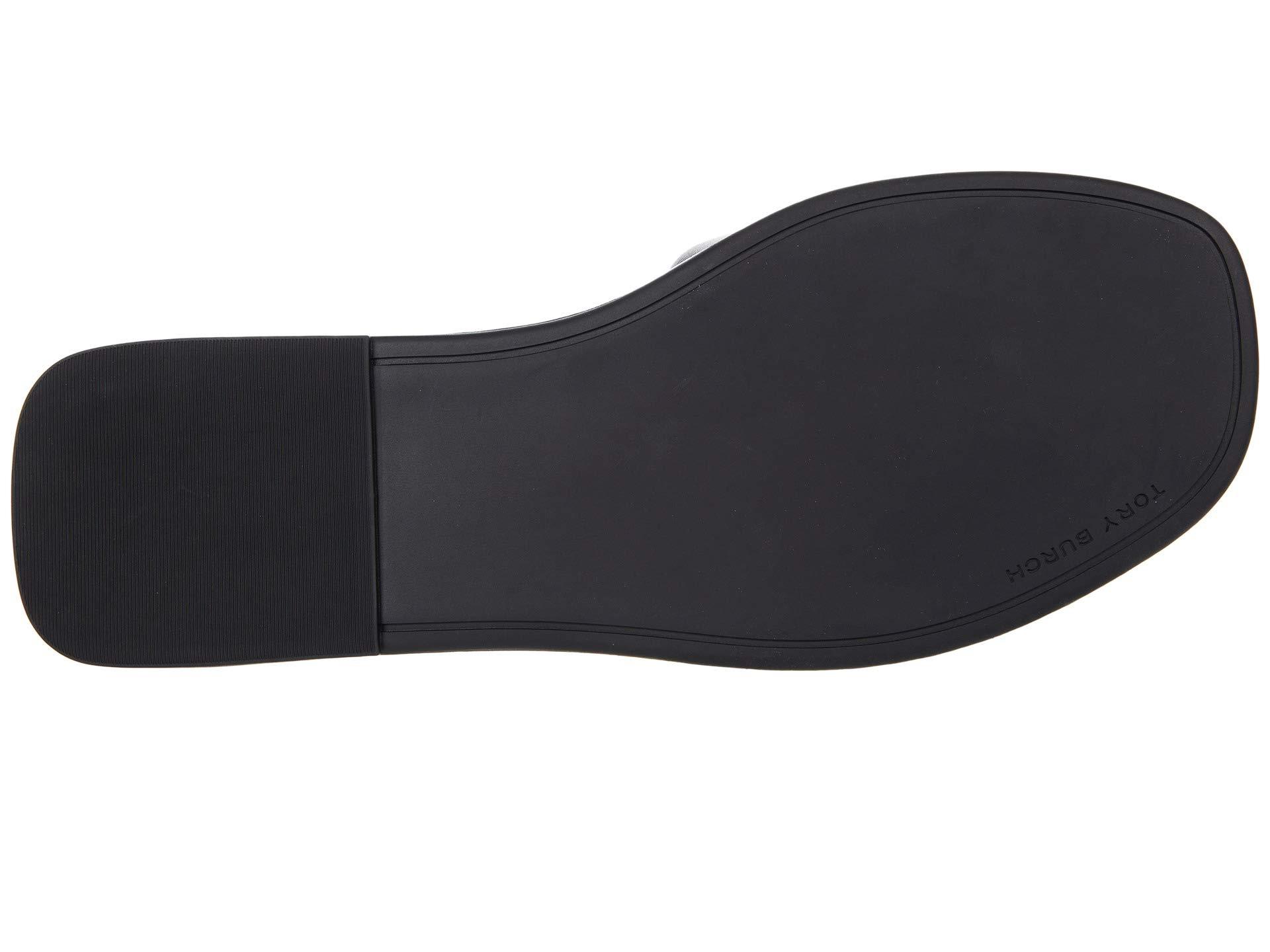 Tory Burch Leather Double T Sport Slide in Black - Lyst