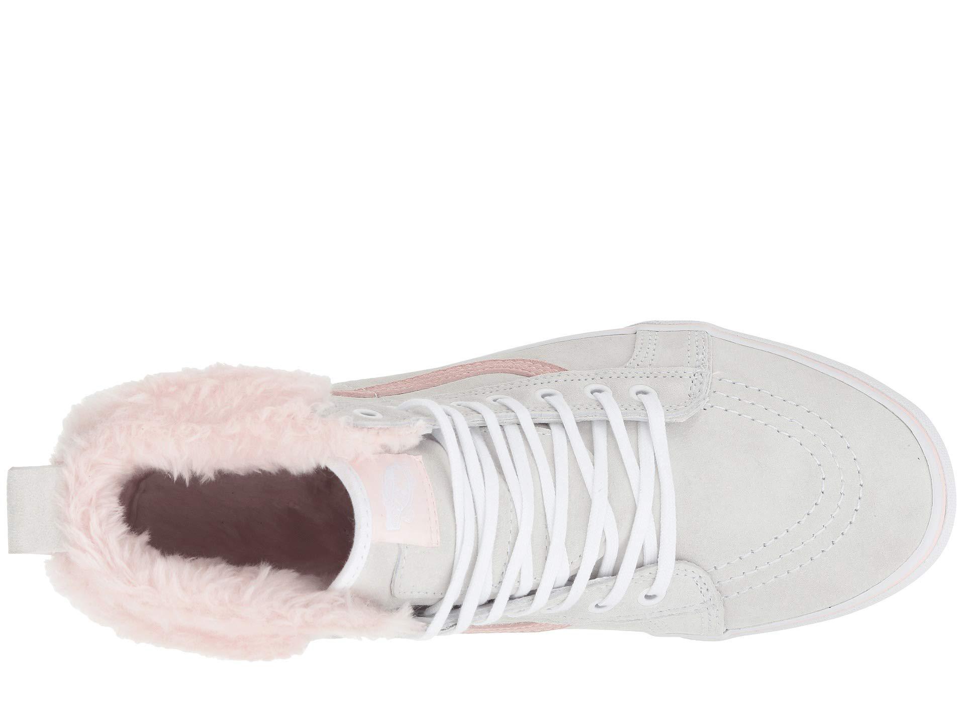 true white pink fur vans