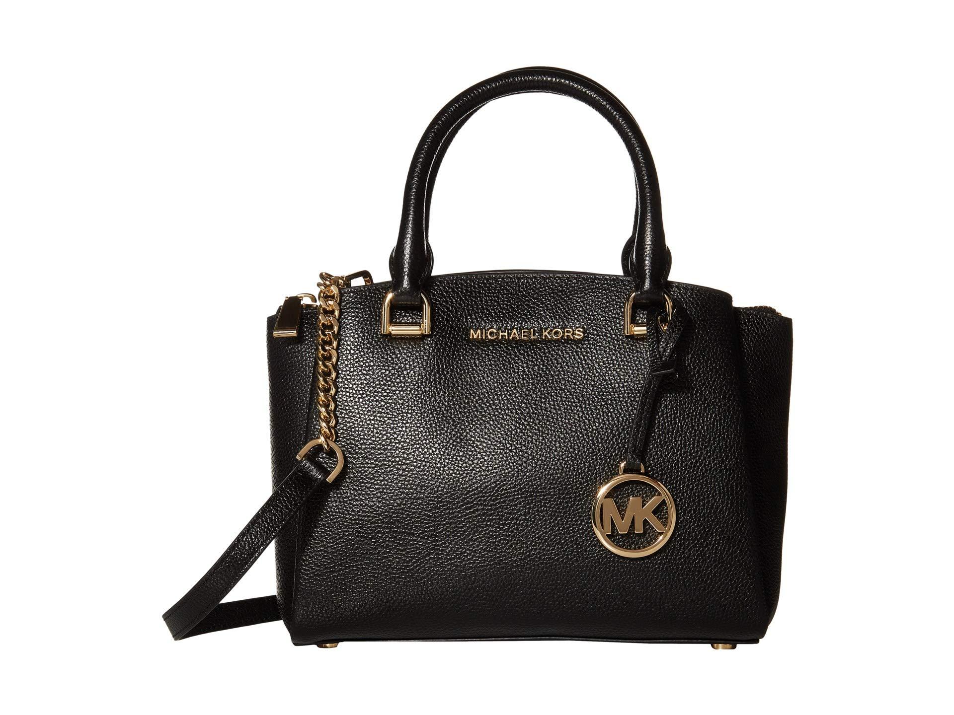 MICHAEL Michael Kors Leather Maxine Small Messenger in Black - Lyst