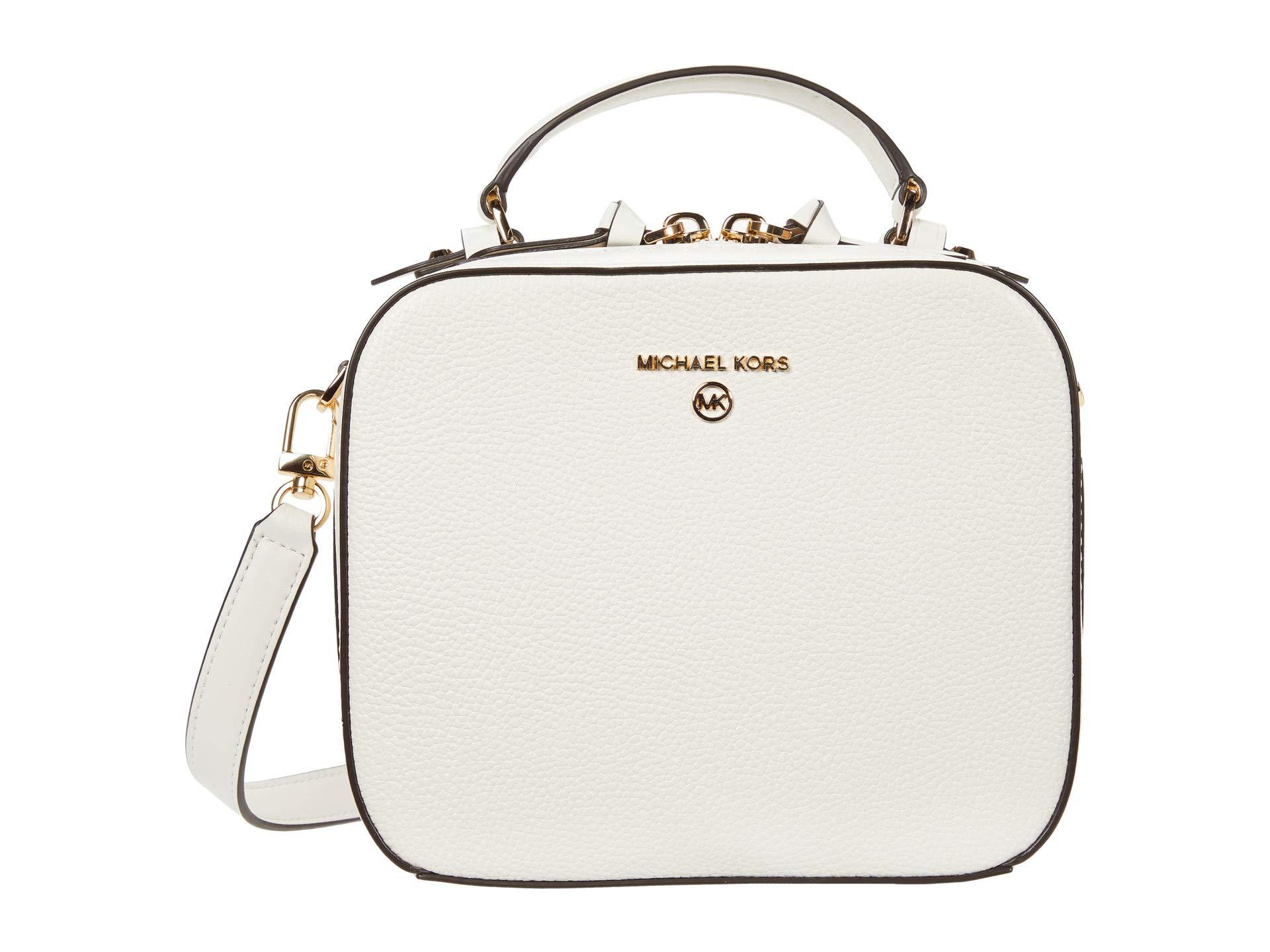 michael michael kors leather jet set charm top handle crossbody