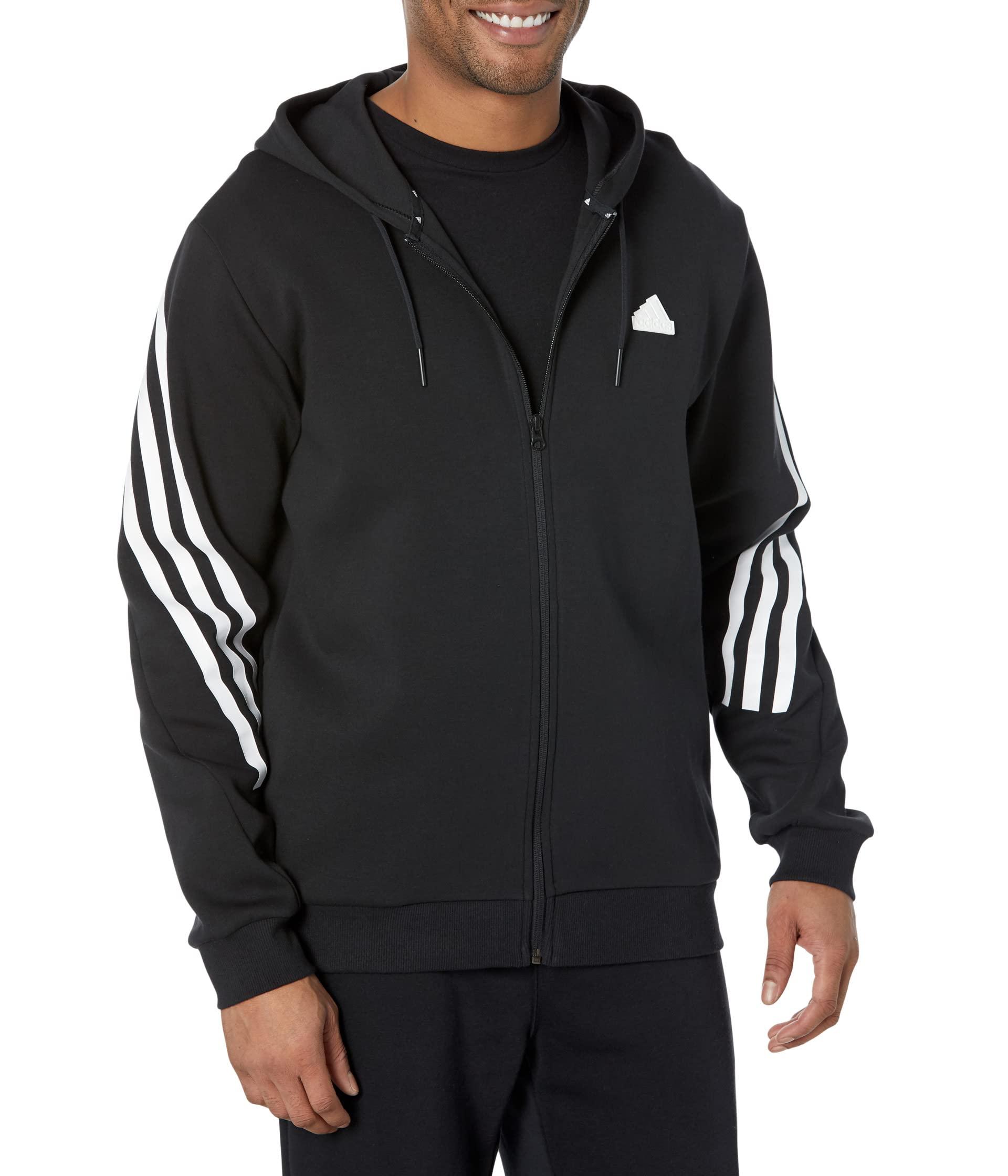 adidas Future Icon 3-stripes Full Zip Hoodie in Black for Men | Lyst