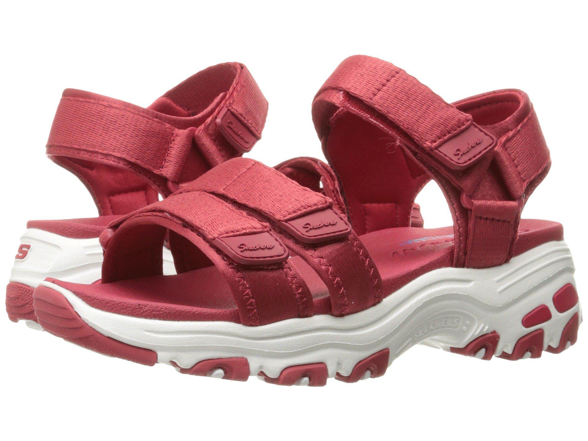 skechers red sandals