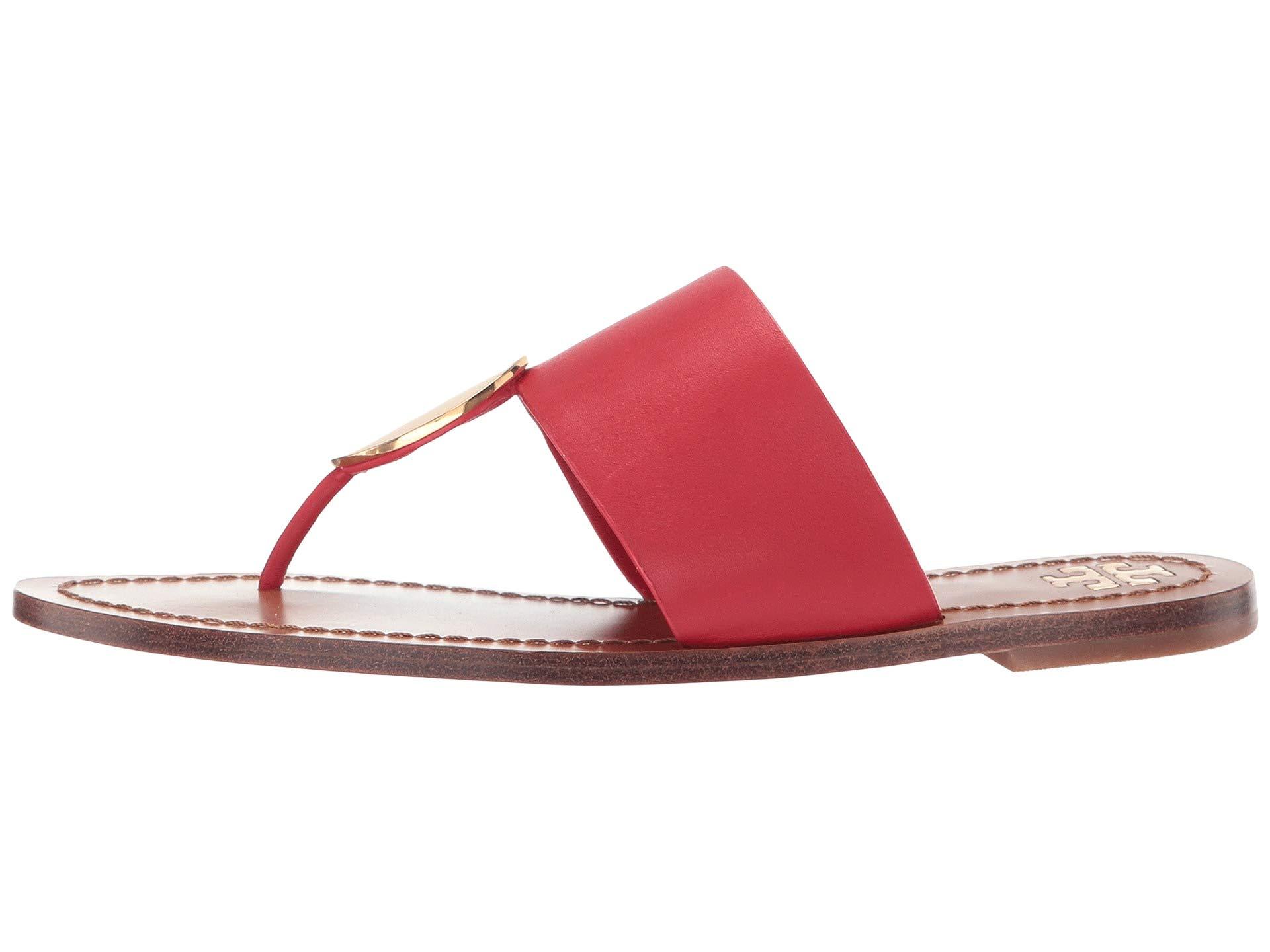 tory burch patos flat jeweled disk sandals