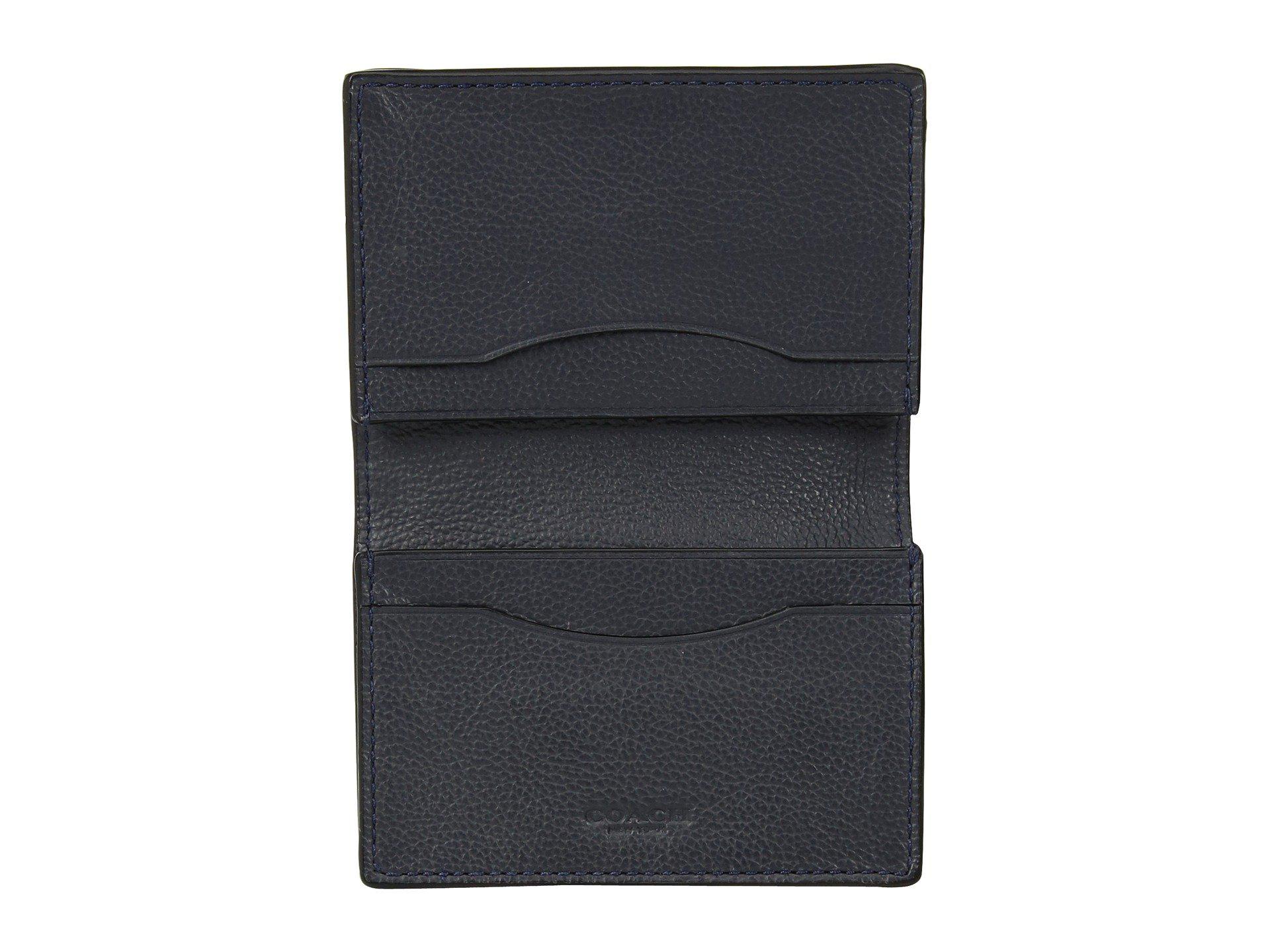 COACH Leather Bifold Card Case (midnight) Bi-fold Wallet in Blue for
