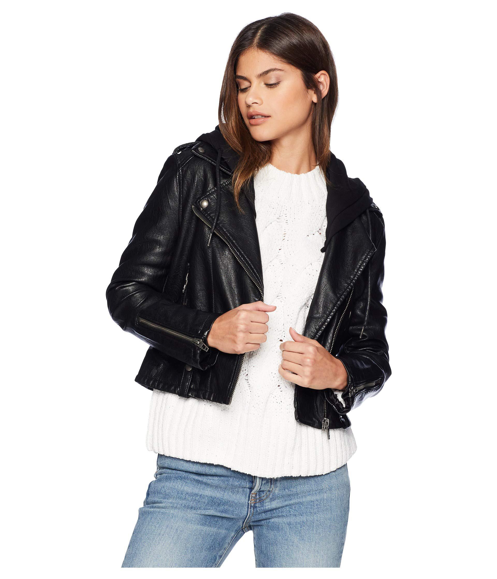 Lyst Blank Nyc Black Vegan Leather Jacket With Hooded Detail In Blank Nyc Black Vegan Leather Jacket With Hooded Detail In Neo Women S View Fullscreen