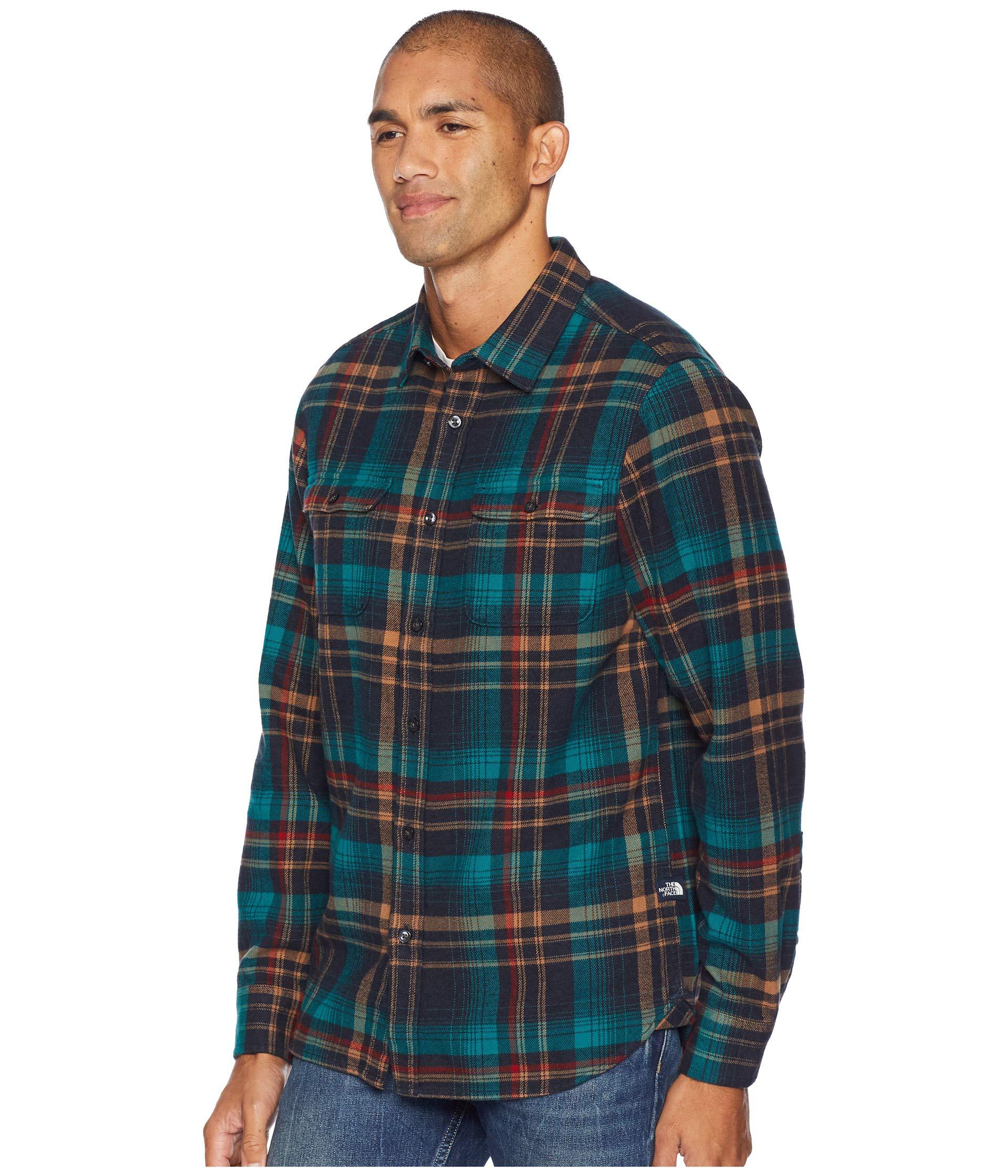 the north face men's long sleeve arroyo flannel