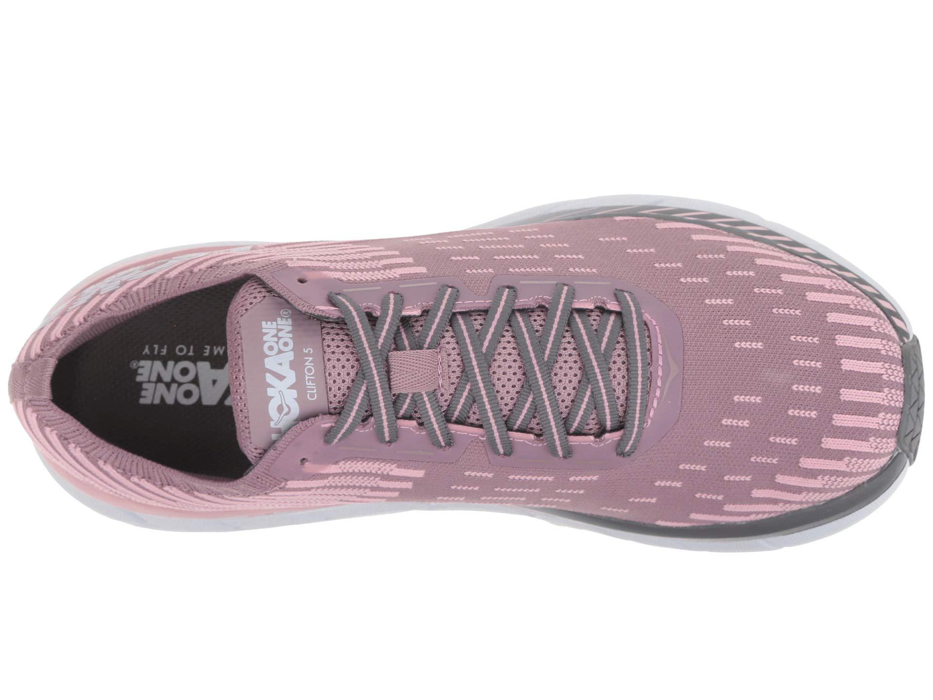 hoka clifton 5 knit pink