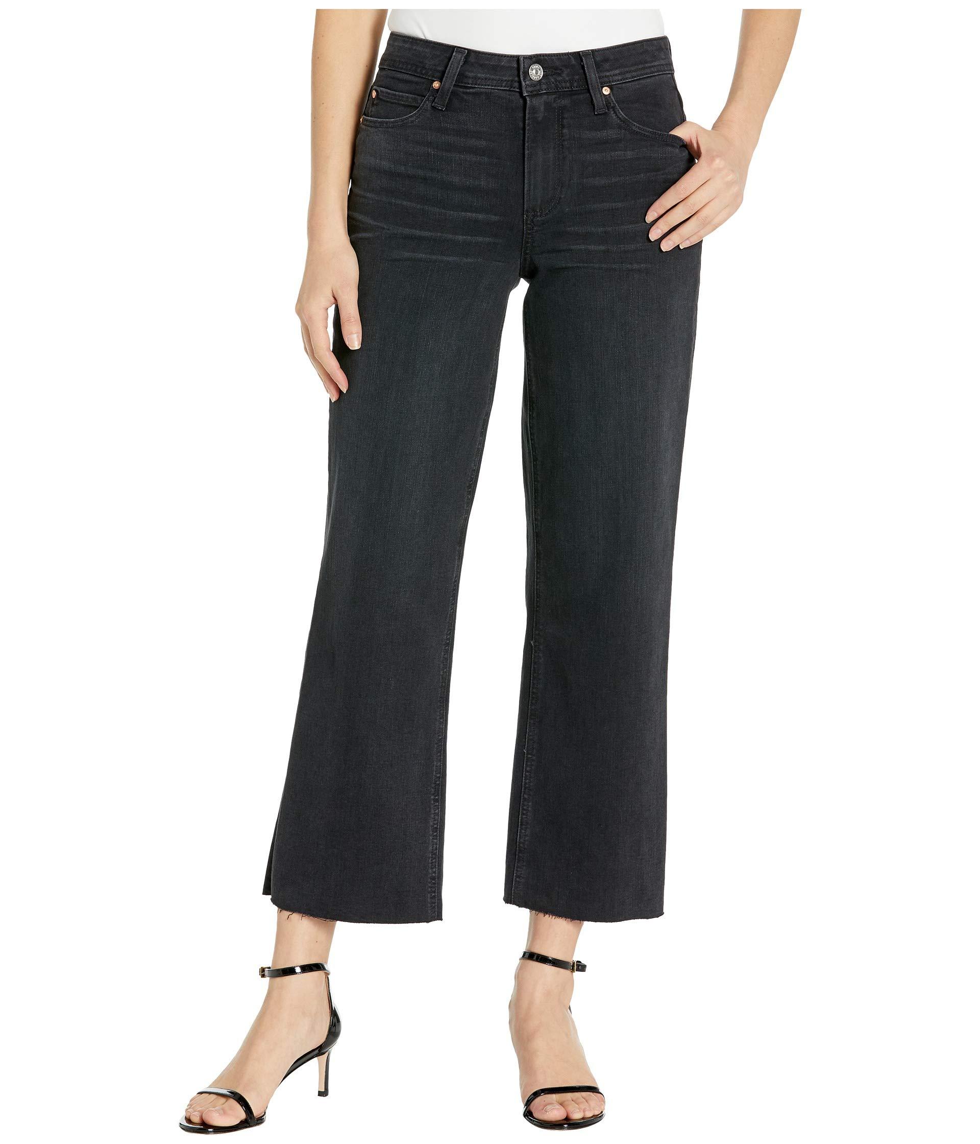 PAIGE Denim Nellie Culotte Jeans W/ Crossed Back Belt Loops And Raw Hem ...