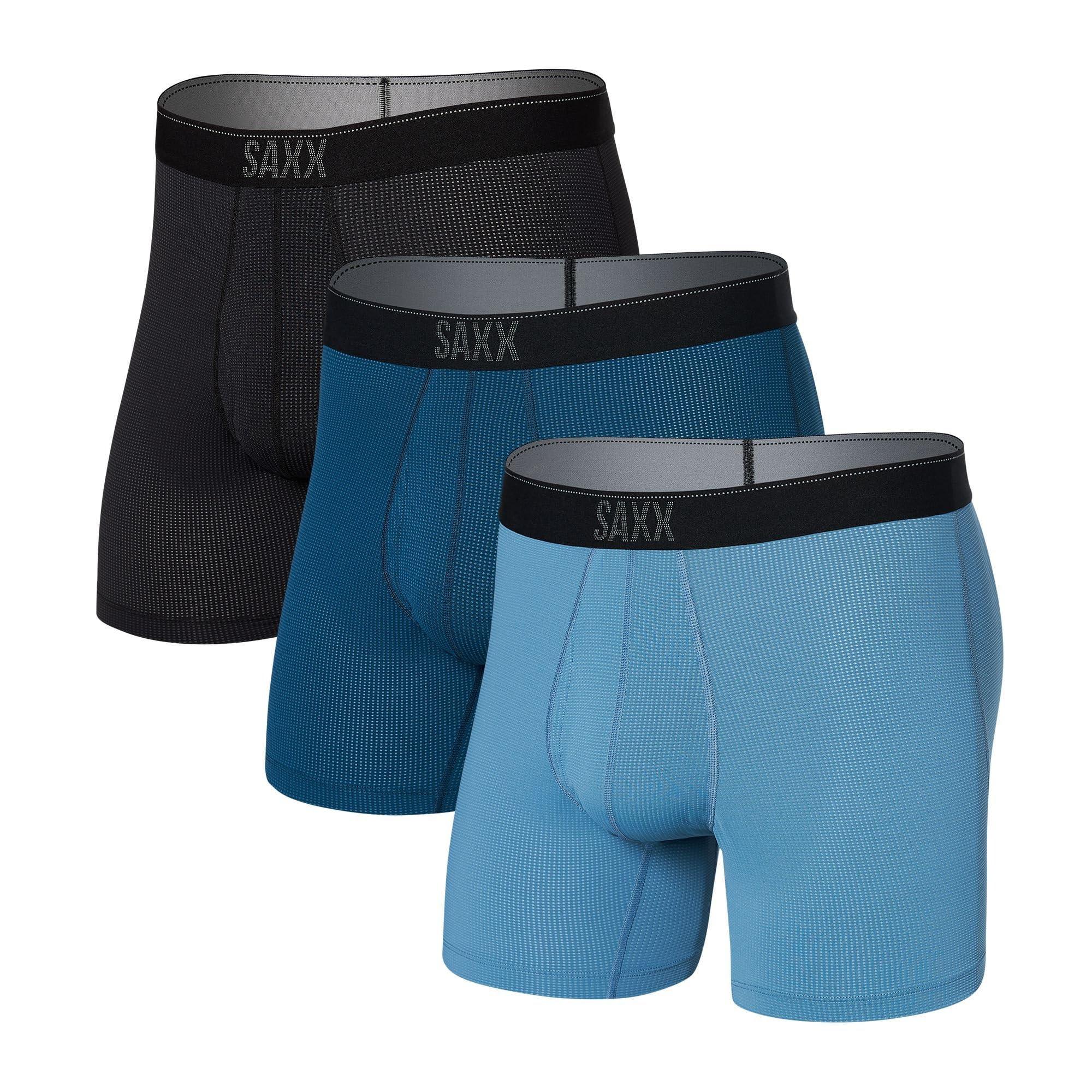 Saxx Underwear Co. Quest Quick Dry Mesh Boxer Brief Fly 3-pack in Blue ...