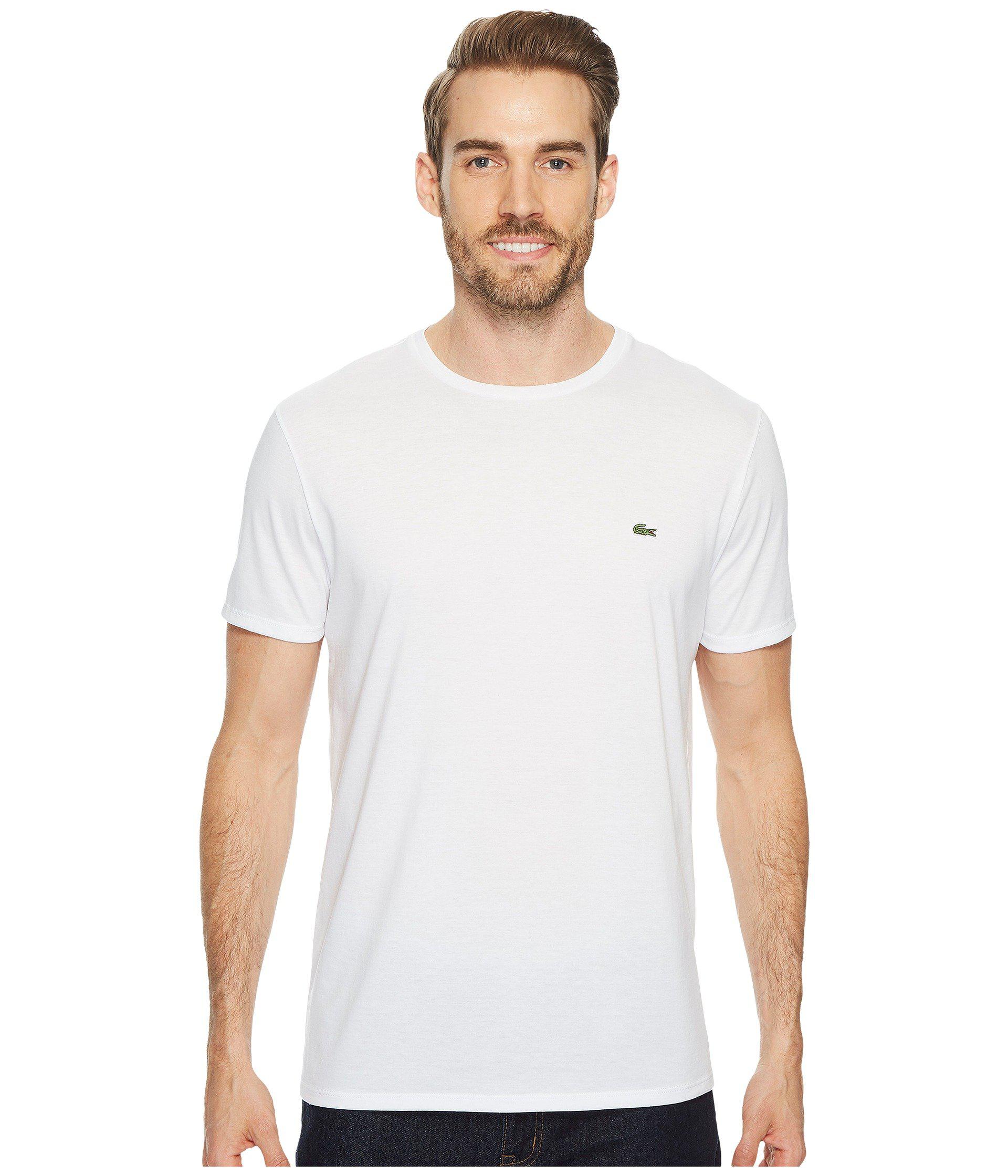 Lacoste Cotton Tees in White for Men - Lyst