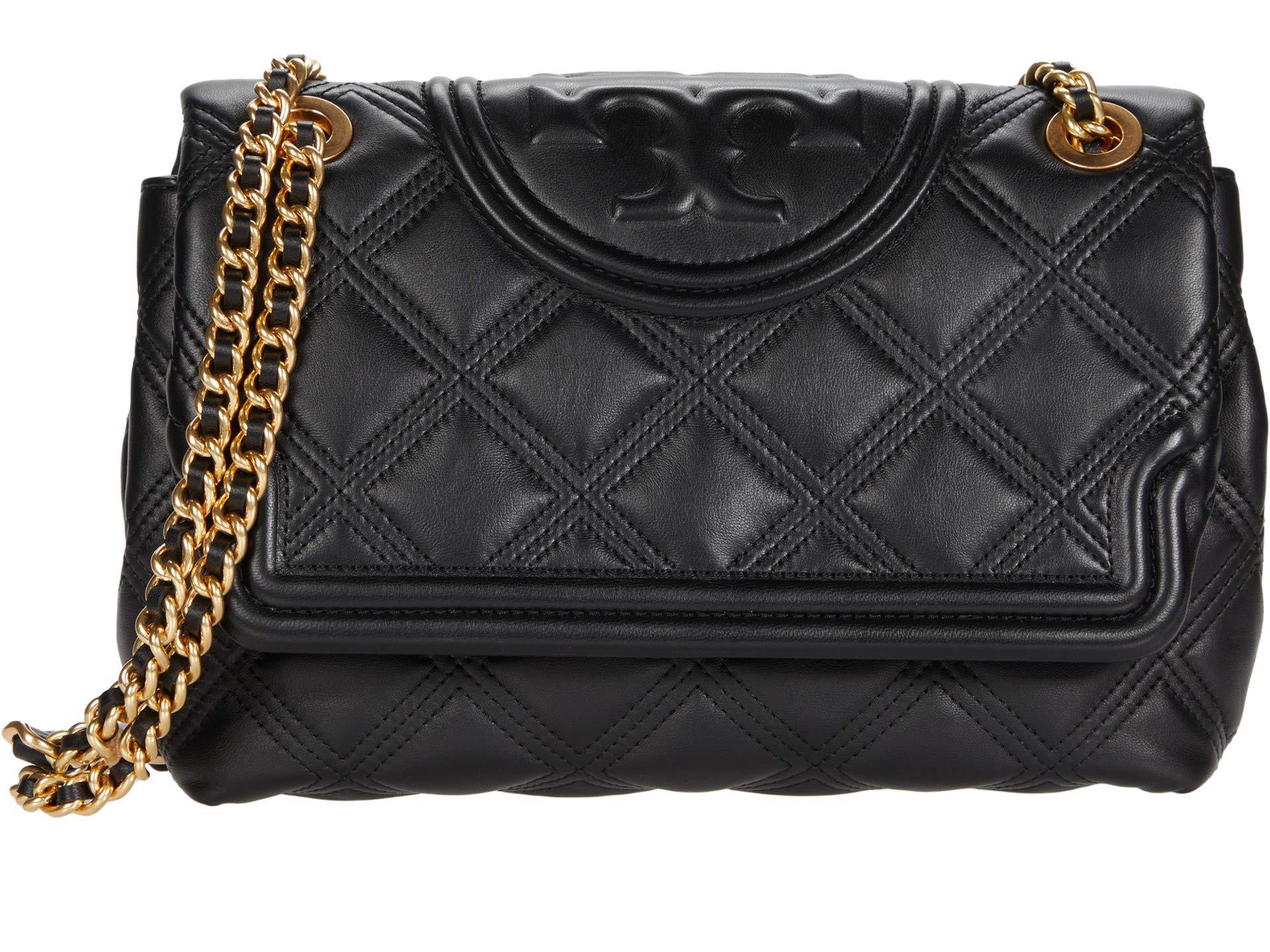 Tory Burch Leather Fleming Soft Convertible Shoulder Bag in Black - Lyst