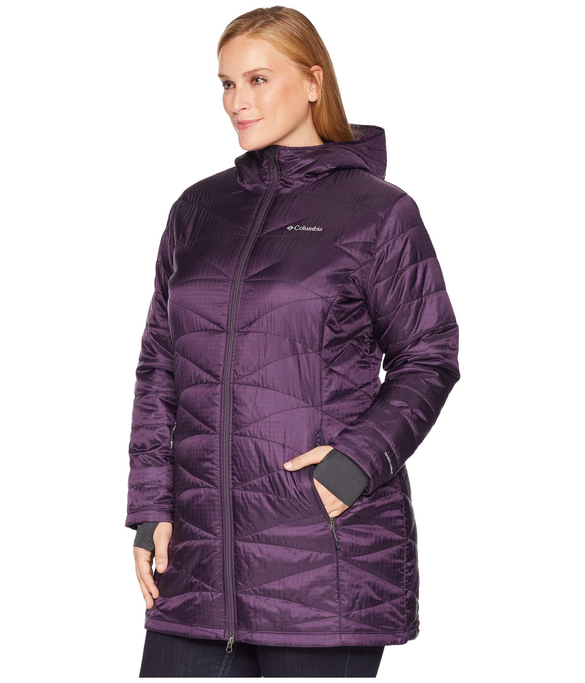 Columbia Synthetic Plus Size Mighty Litetm Hooded Jacket (dark Plum) Women's Coat in Purple Lyst