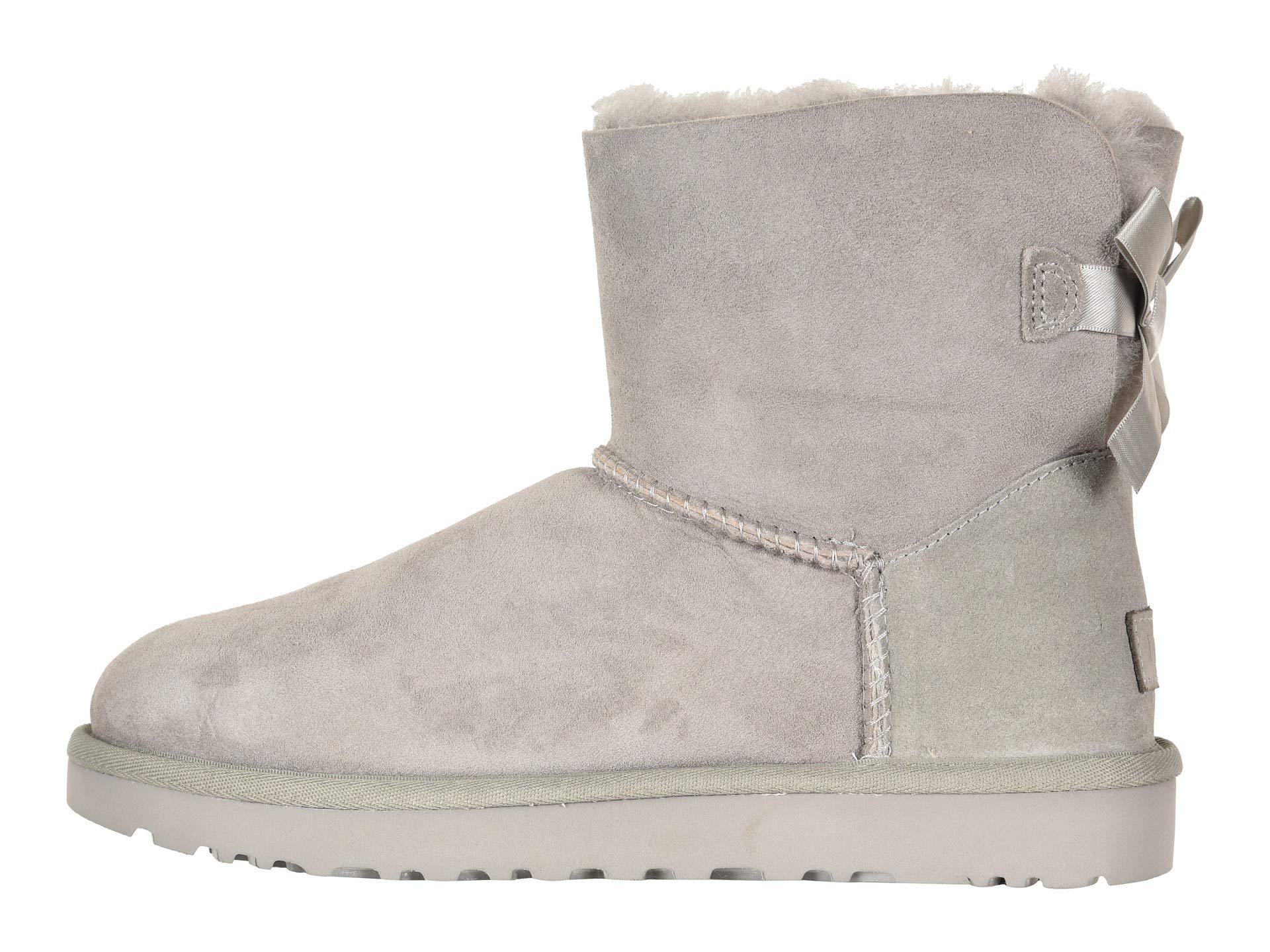 UGG Suede Mini Bailey Bow Ii (antilope) Women's Boots in Seal (Gray) - Lyst