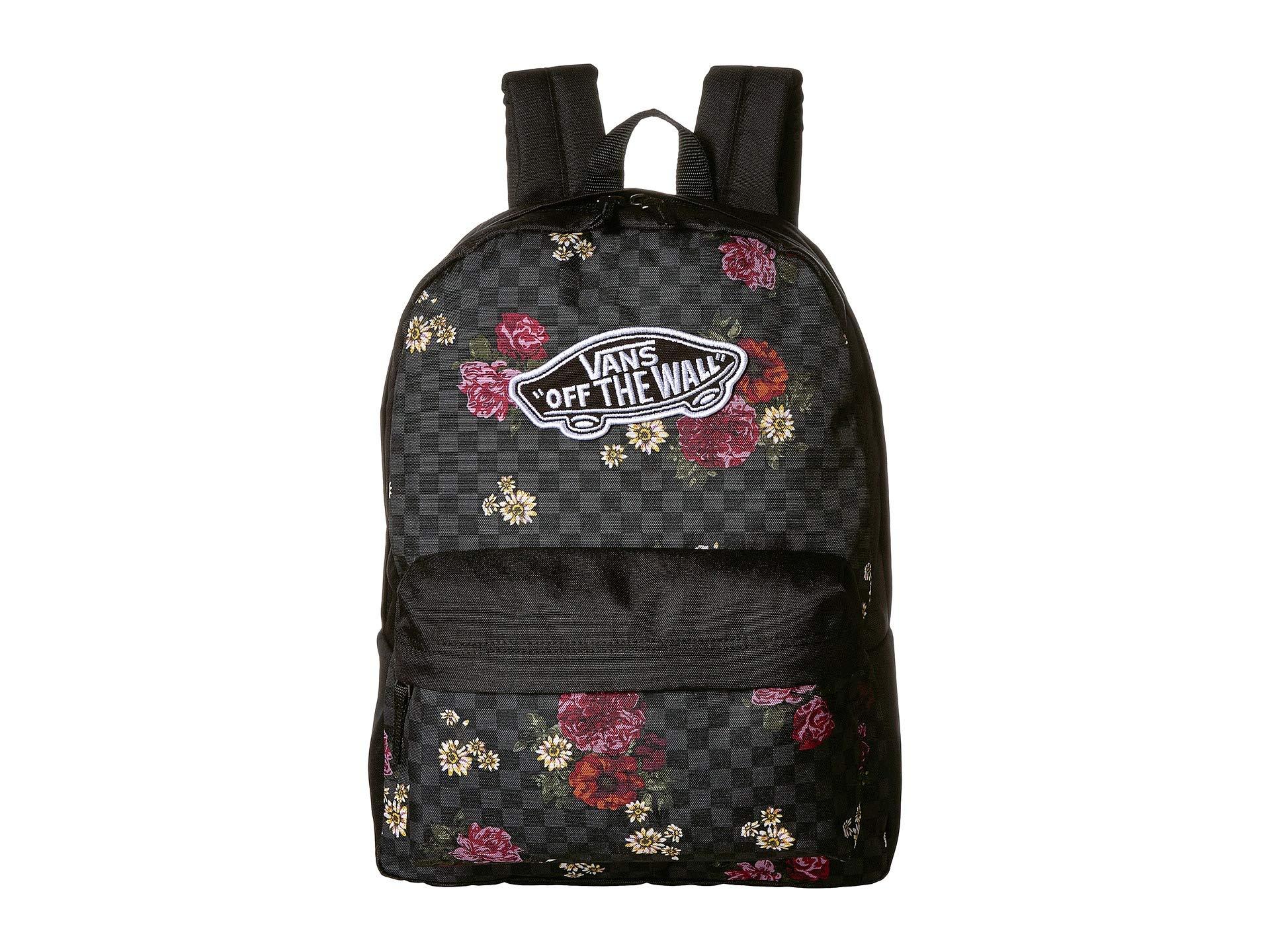 vans realm backpack botanical check