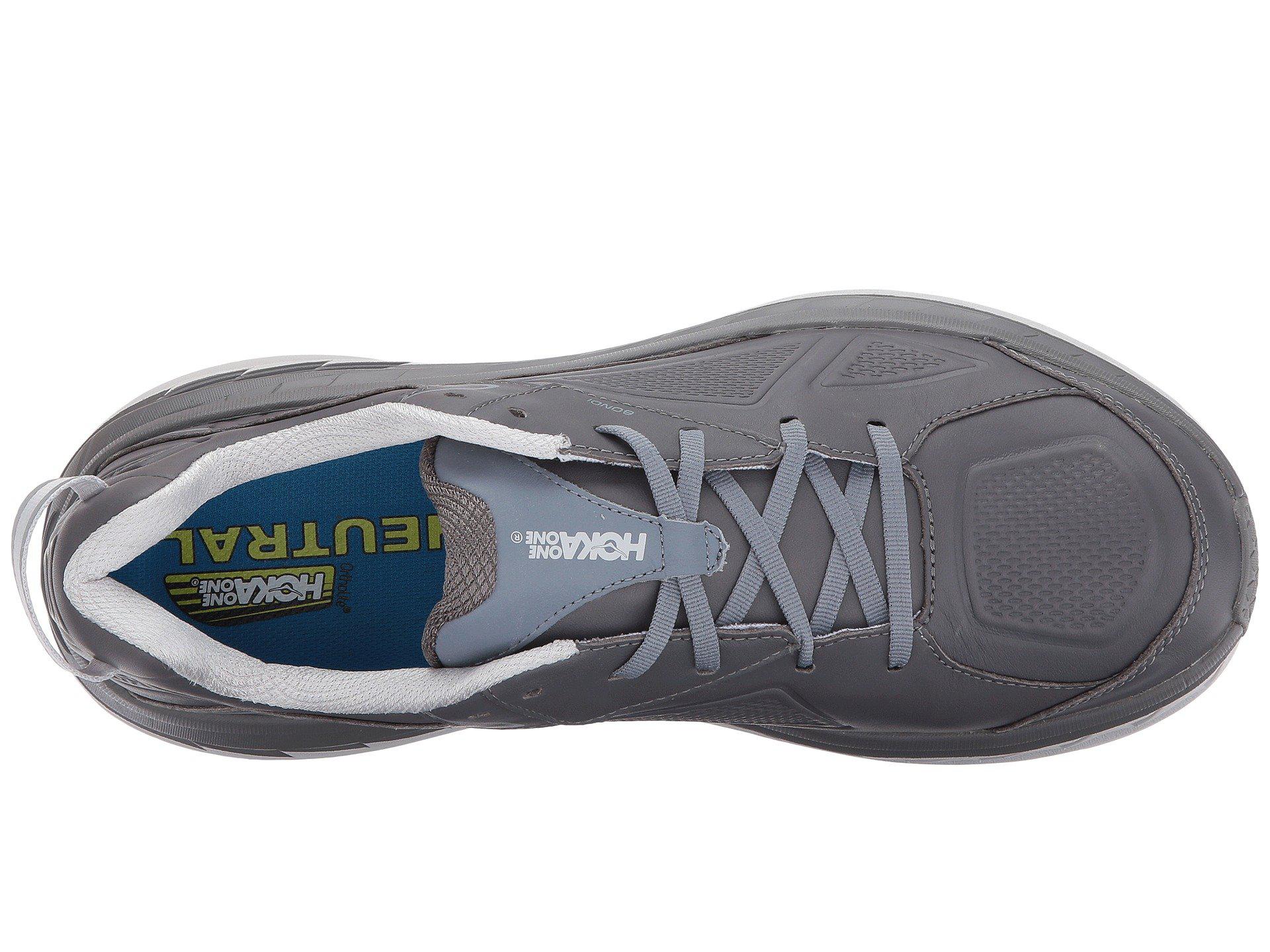 Hoka One One Leather Bondi Ltr in Charcoal (Gray) for Men - Lyst