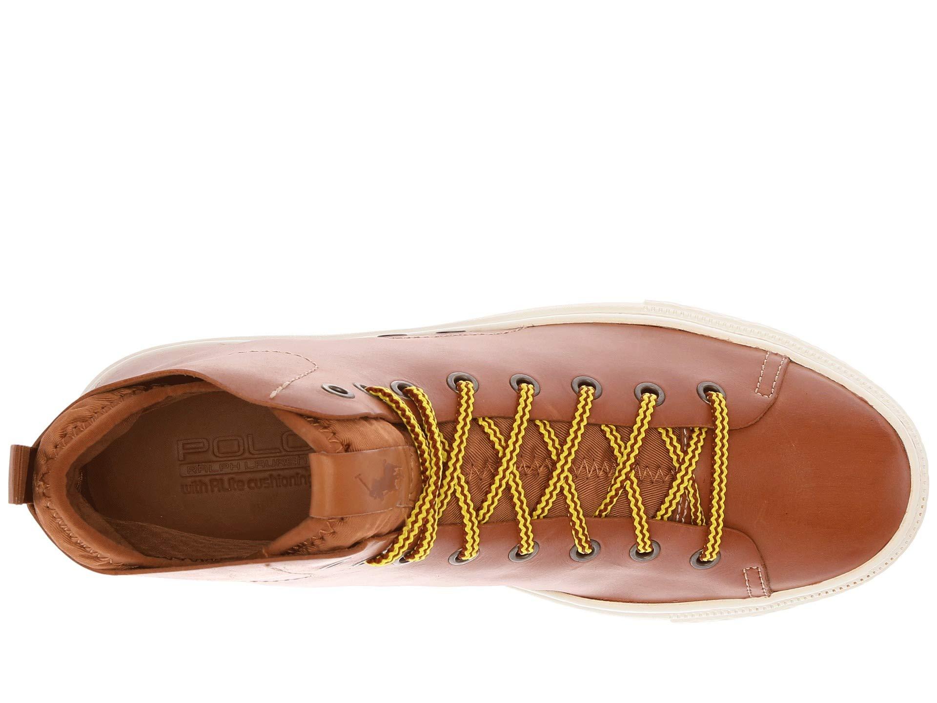 Polo Ralph Lauren Men's Leather Delaney Hi Top Sneaker in Tan (Brown) for  Men | Lyst