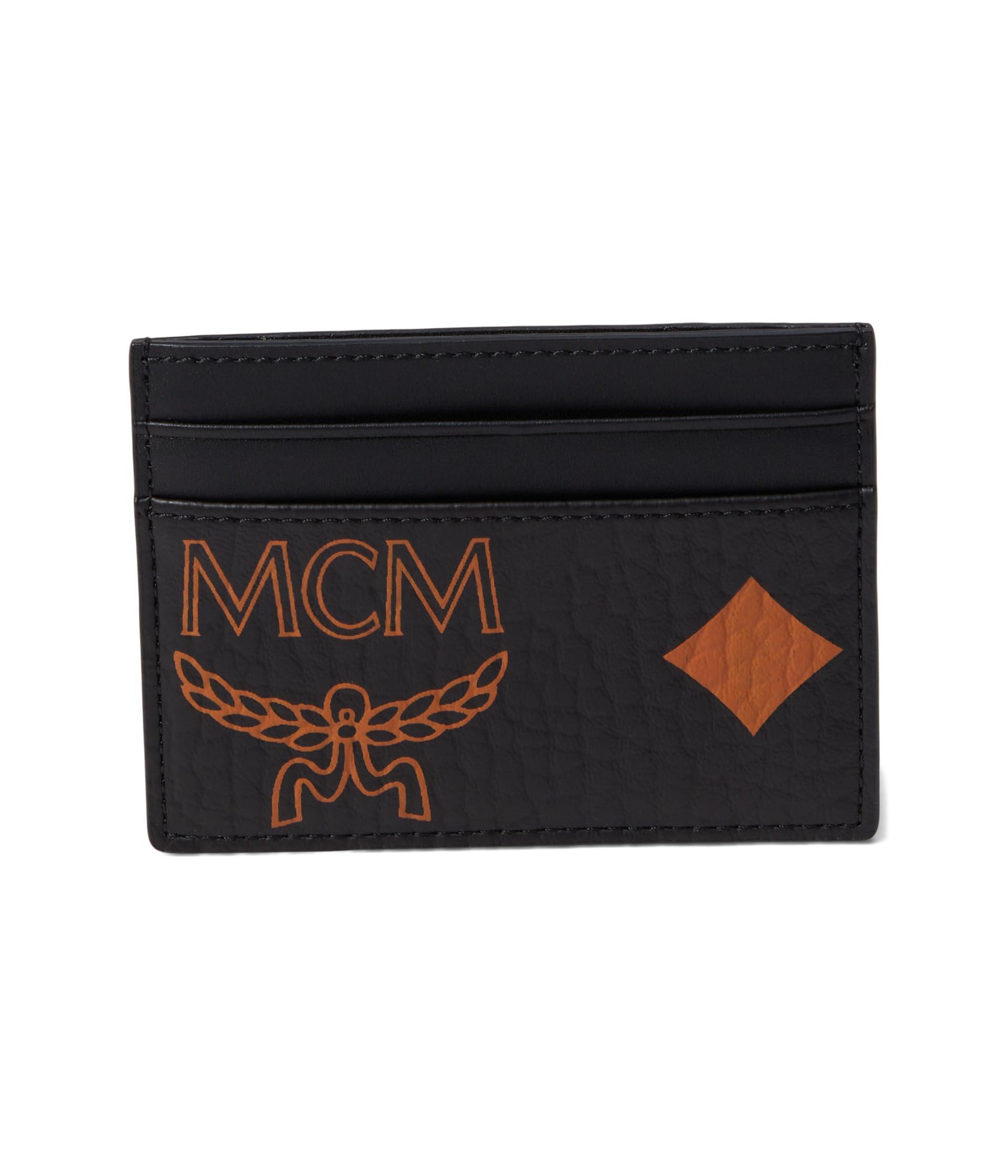 MCM Aren Mini Sea Turtle Visetos Leather Money Clip Card Case Wallet in  Gray