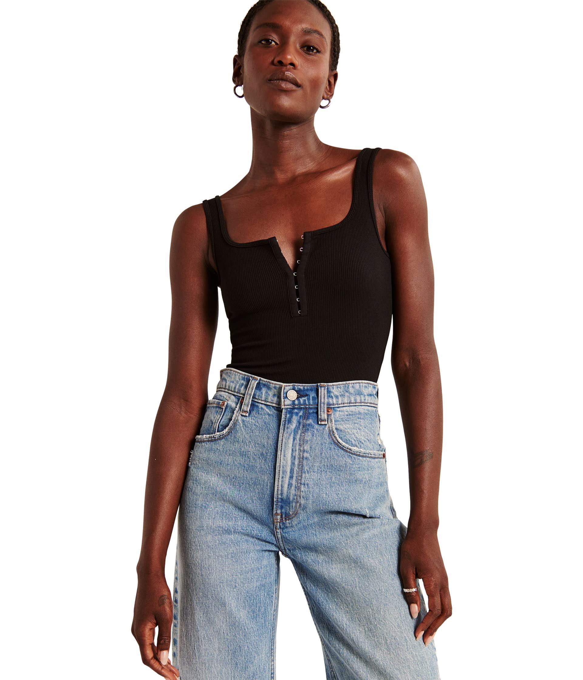 Abercrombie & Fitch Seamless Rib Bodysuit in Black Lyst