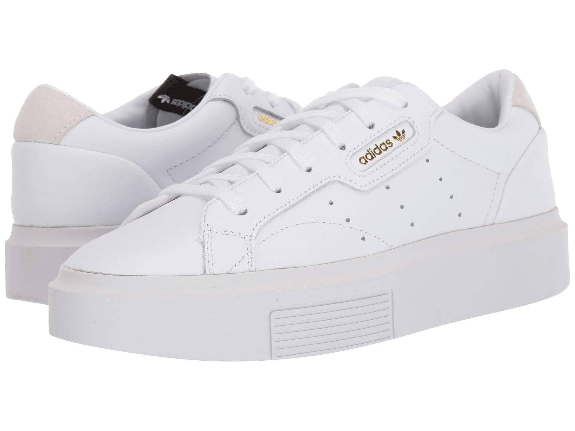 adidas Originals Leather Sleek Super in White/Crystal White/Black (White) -  Save 70% | Lyst