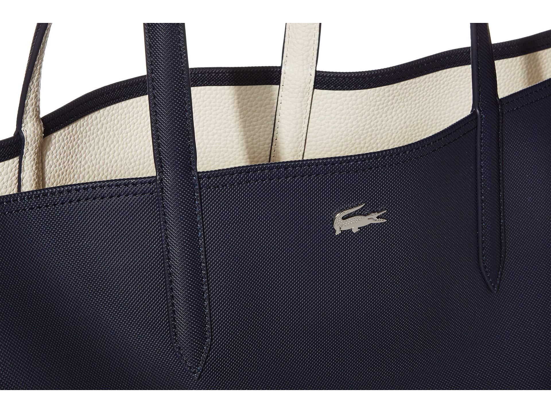 Lacoste Canvas Anna Large Reversible Shopping Bag in Gray Lyst
