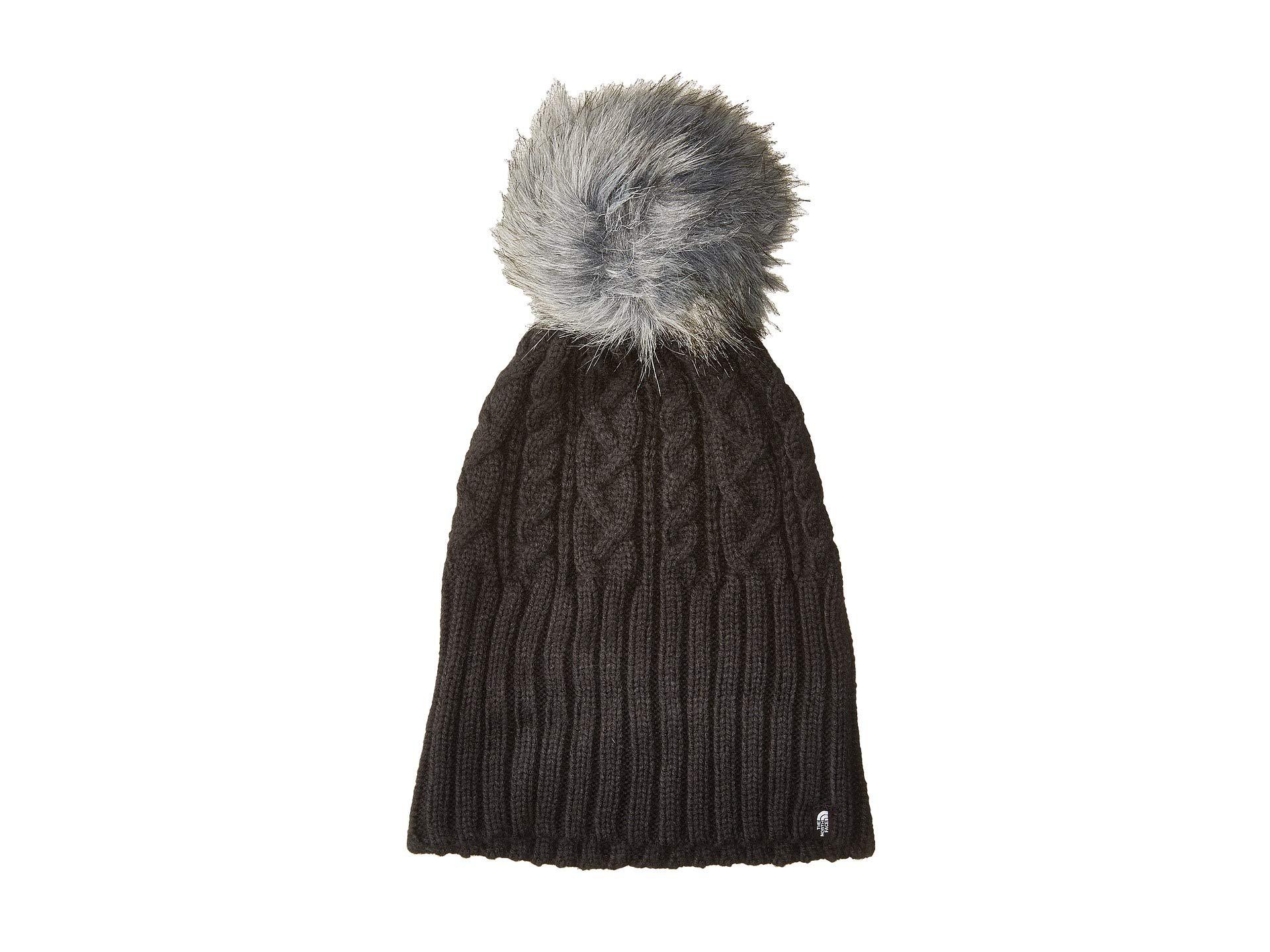 north face oh mega fur pom beanie