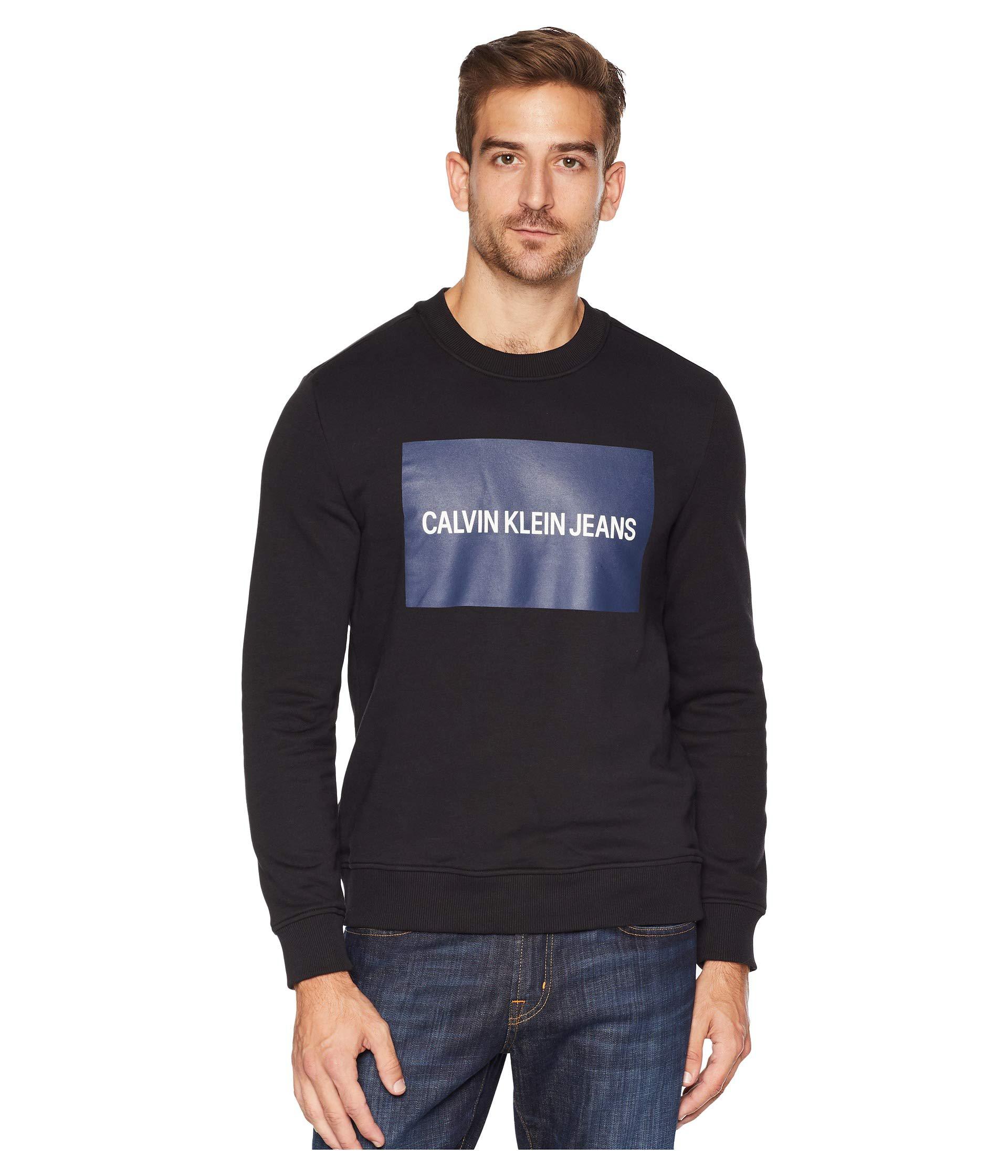 Download Calvin Klein Denim Institutional Logo Crew Neck Sweatshirt ...