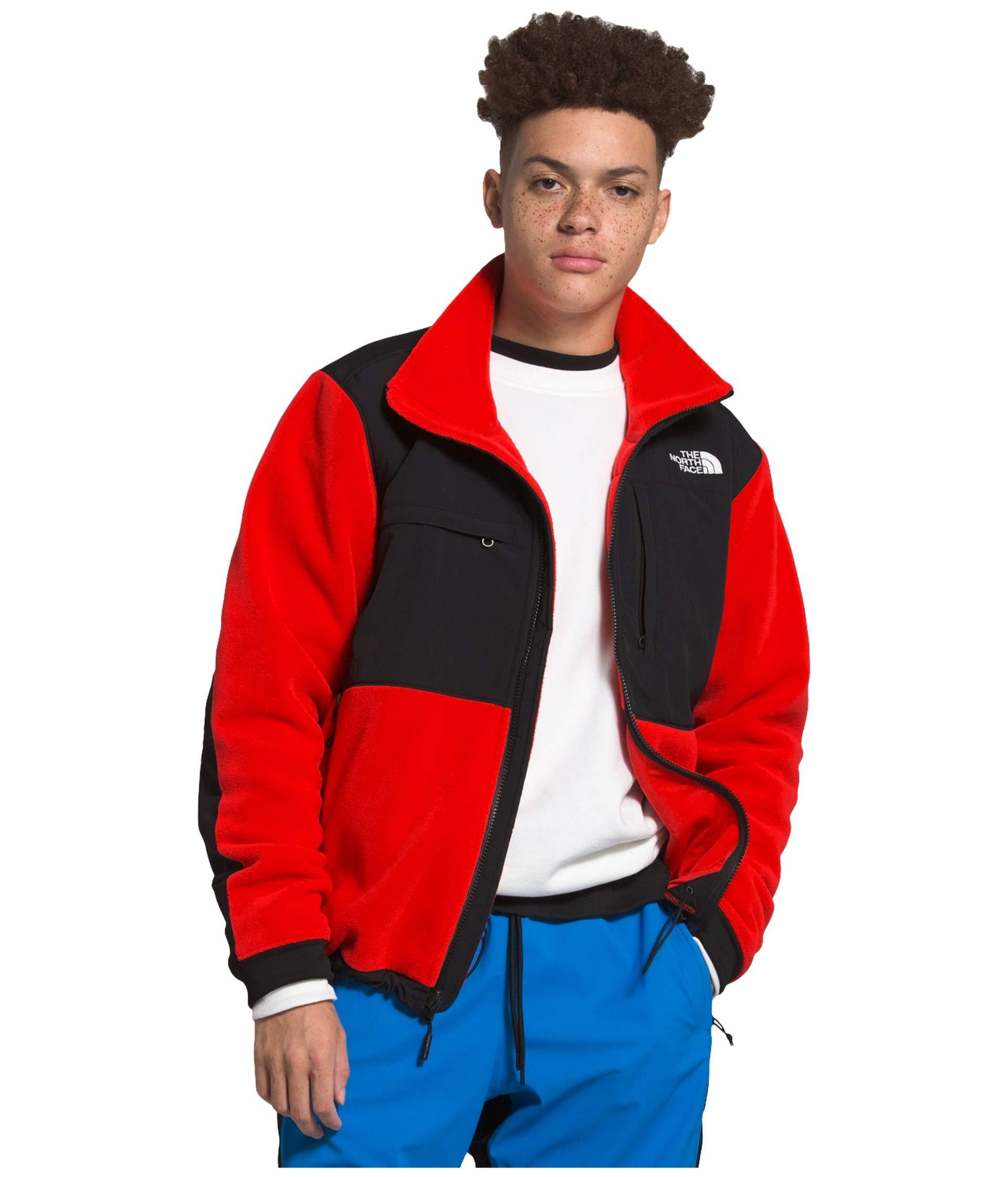 north face denali fleece red