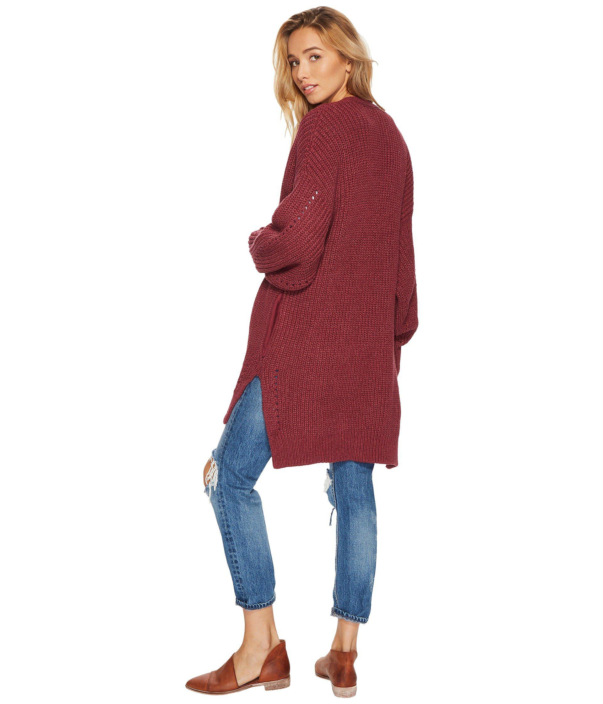 Free People Cotton Nightingale Cardigan in Red - Lyst