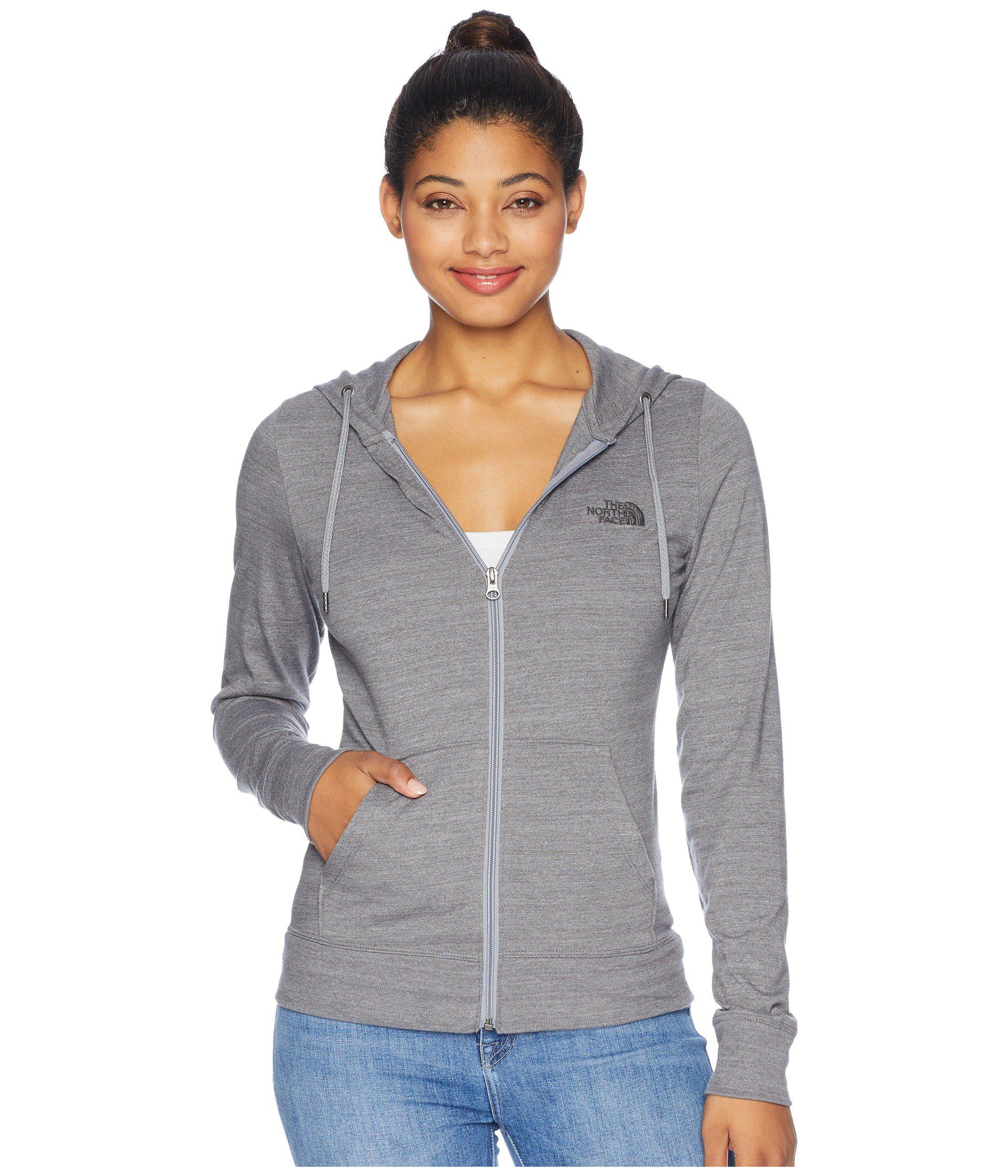 north face women's lightweight full zip hoodie