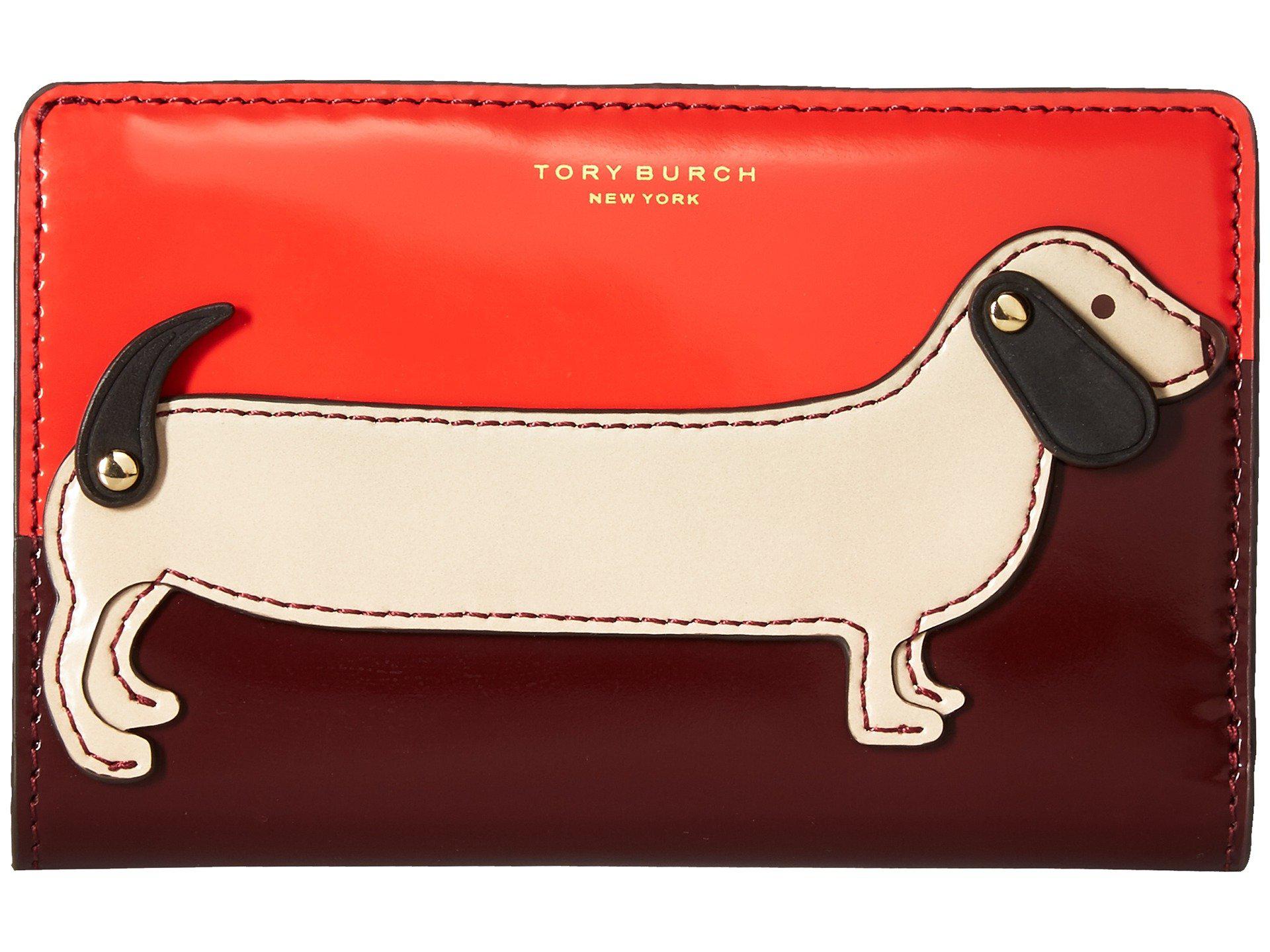 Tory Burch Dachshund Medium Slim Wallet (liberty Red) Wallet Handbags | Lyst