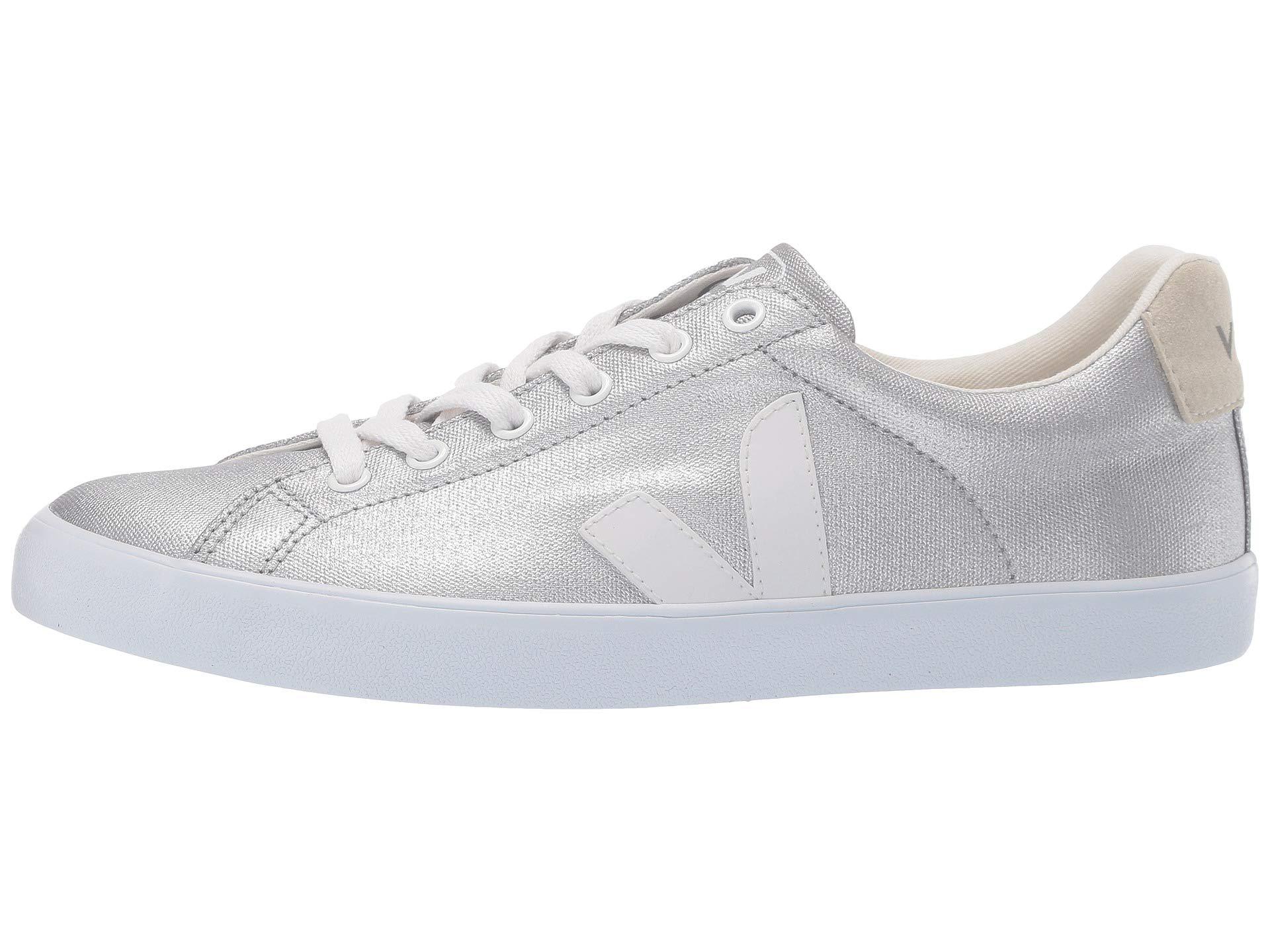 veja silver canvas trainers