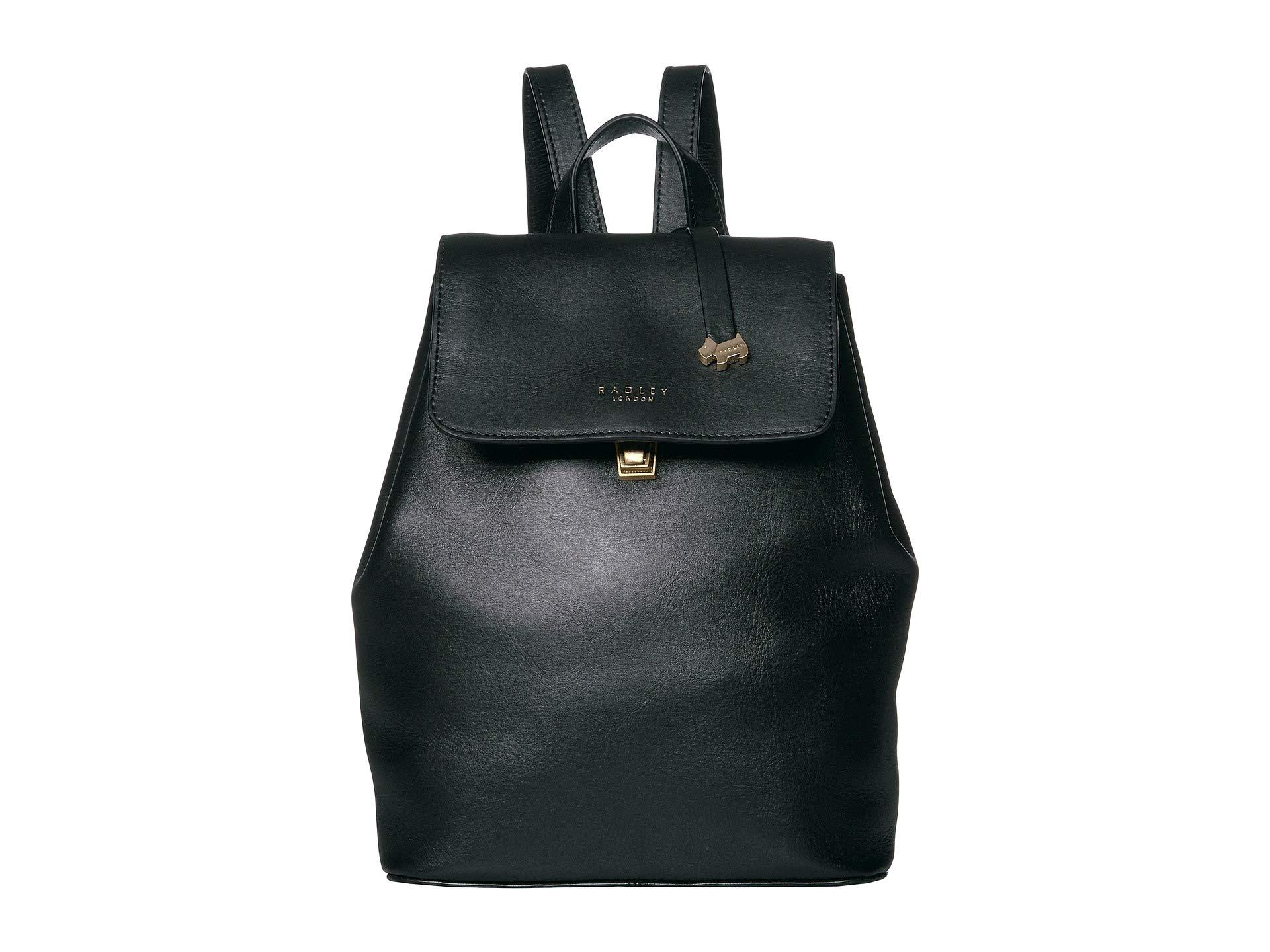 radley black leather backpack