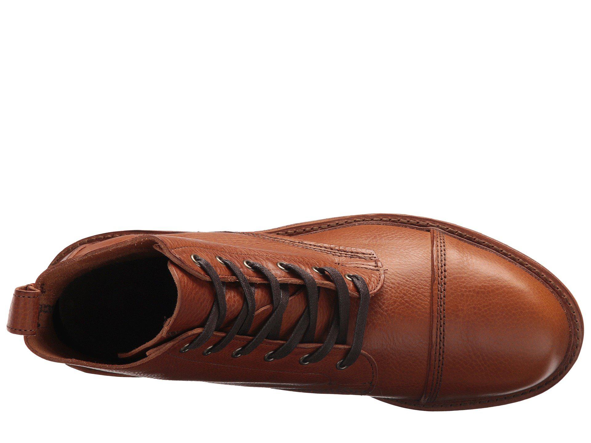 caen cap toe suede boot