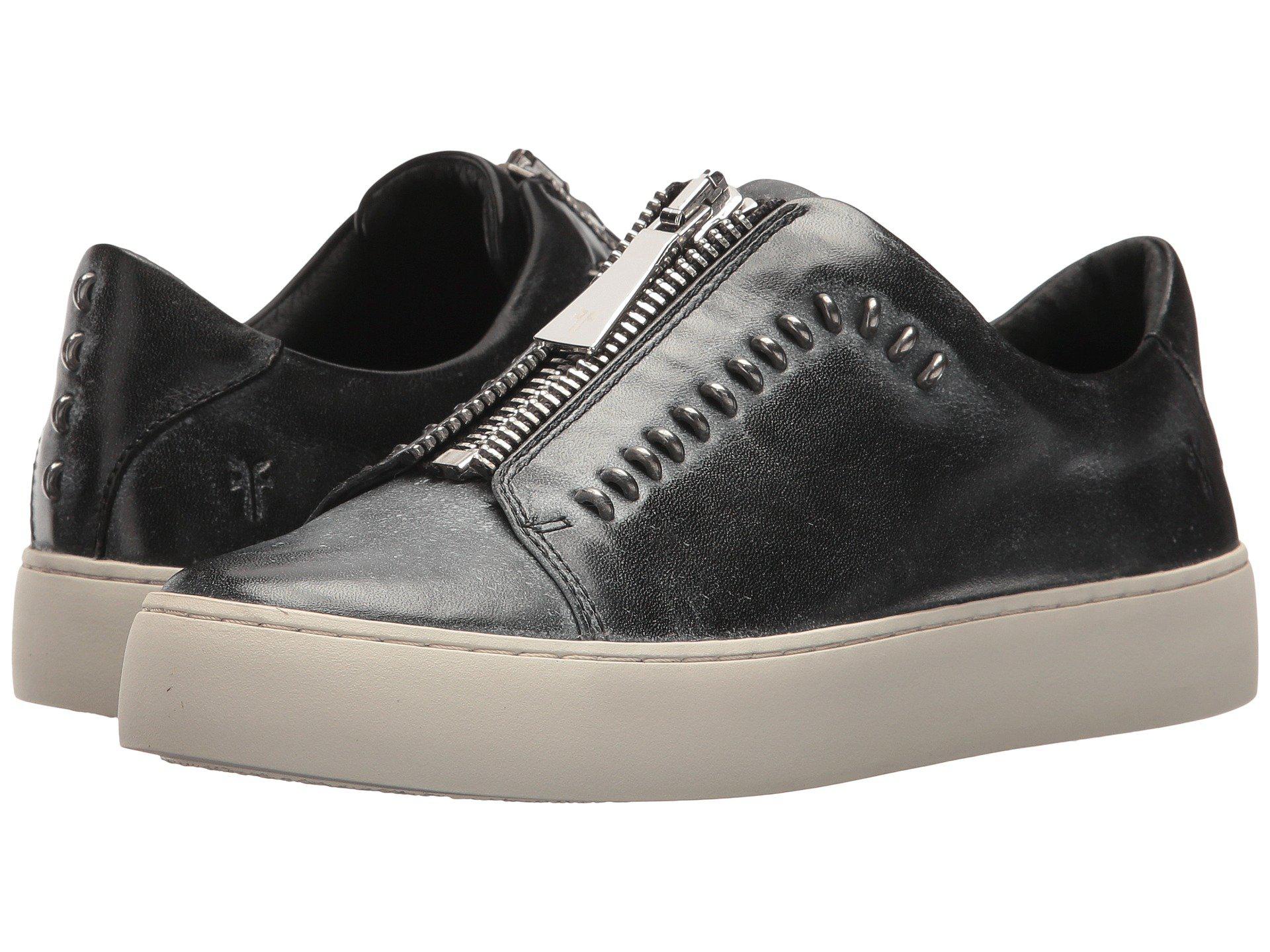 frye lena zip low black