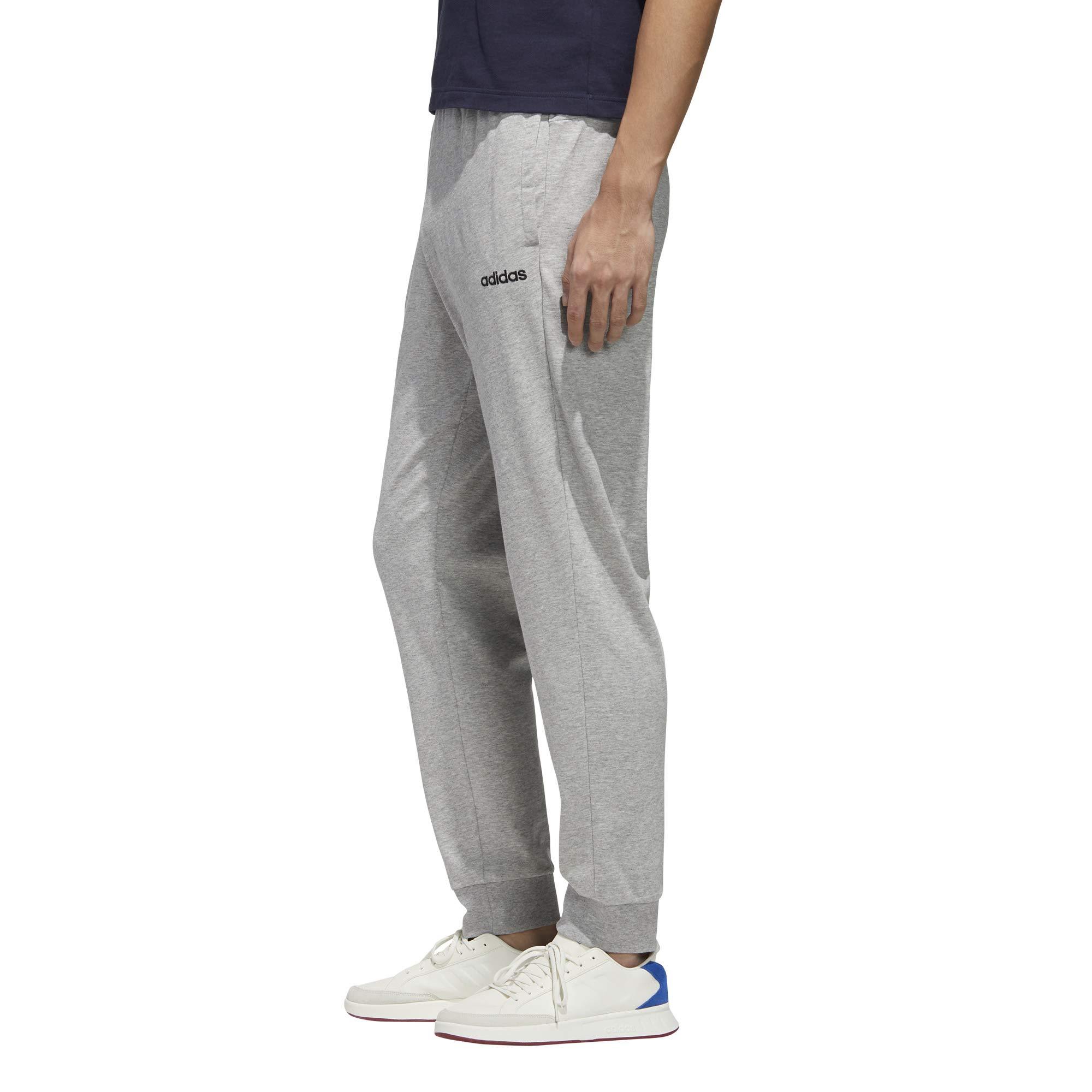 adidas Cotton Essential Single Jersey Jogger Pants in Gray for Men ...