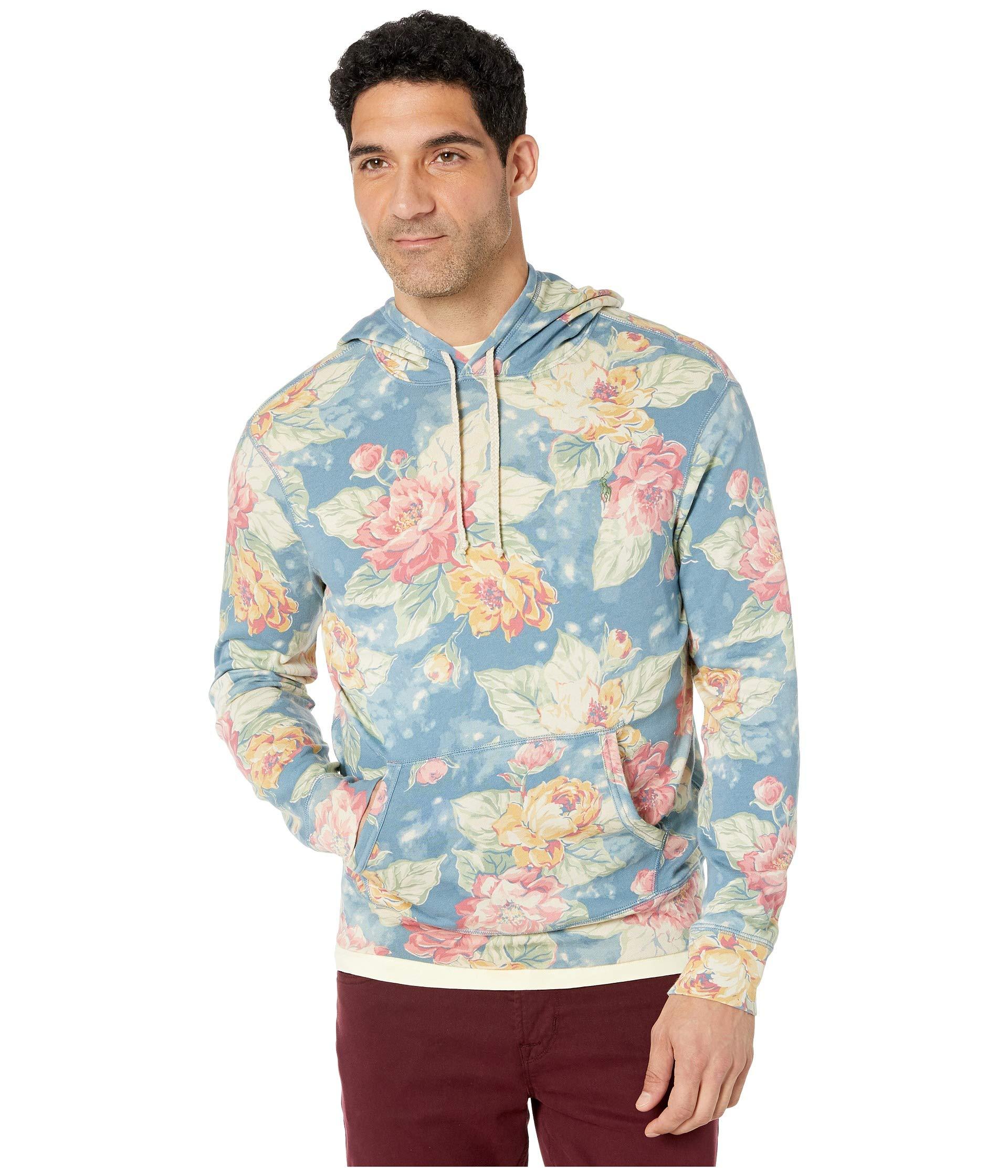 Polo Ralph Lauren Montauk Floral-print Spa Terry Hoodie in Blue for Men |  Lyst