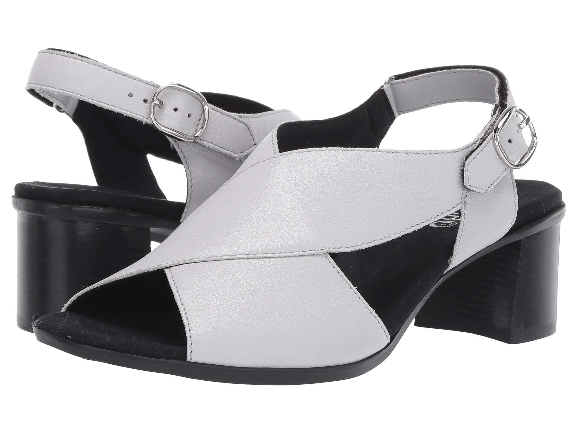 black and white block heel sandals