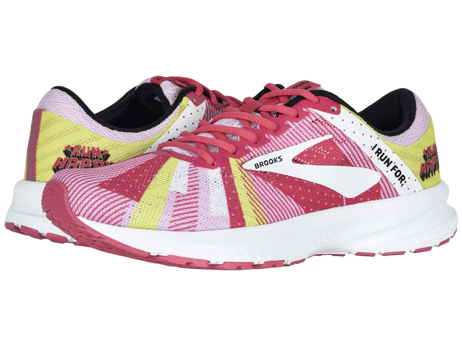 brooks launch 6 pink white lemon